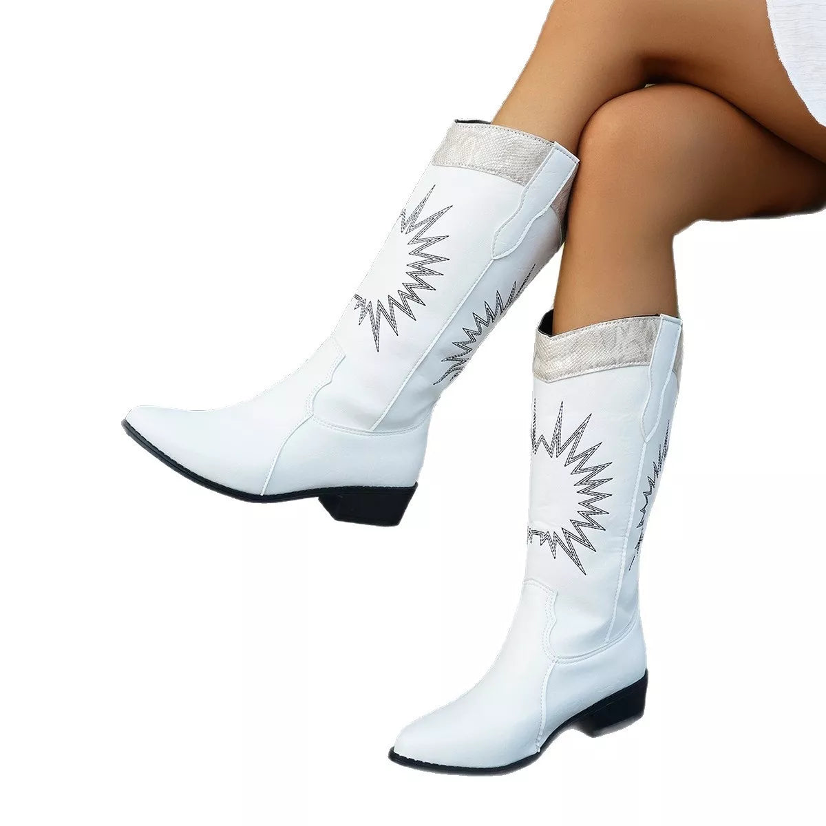 Point Toe Block Heels Boots Easy Apparels