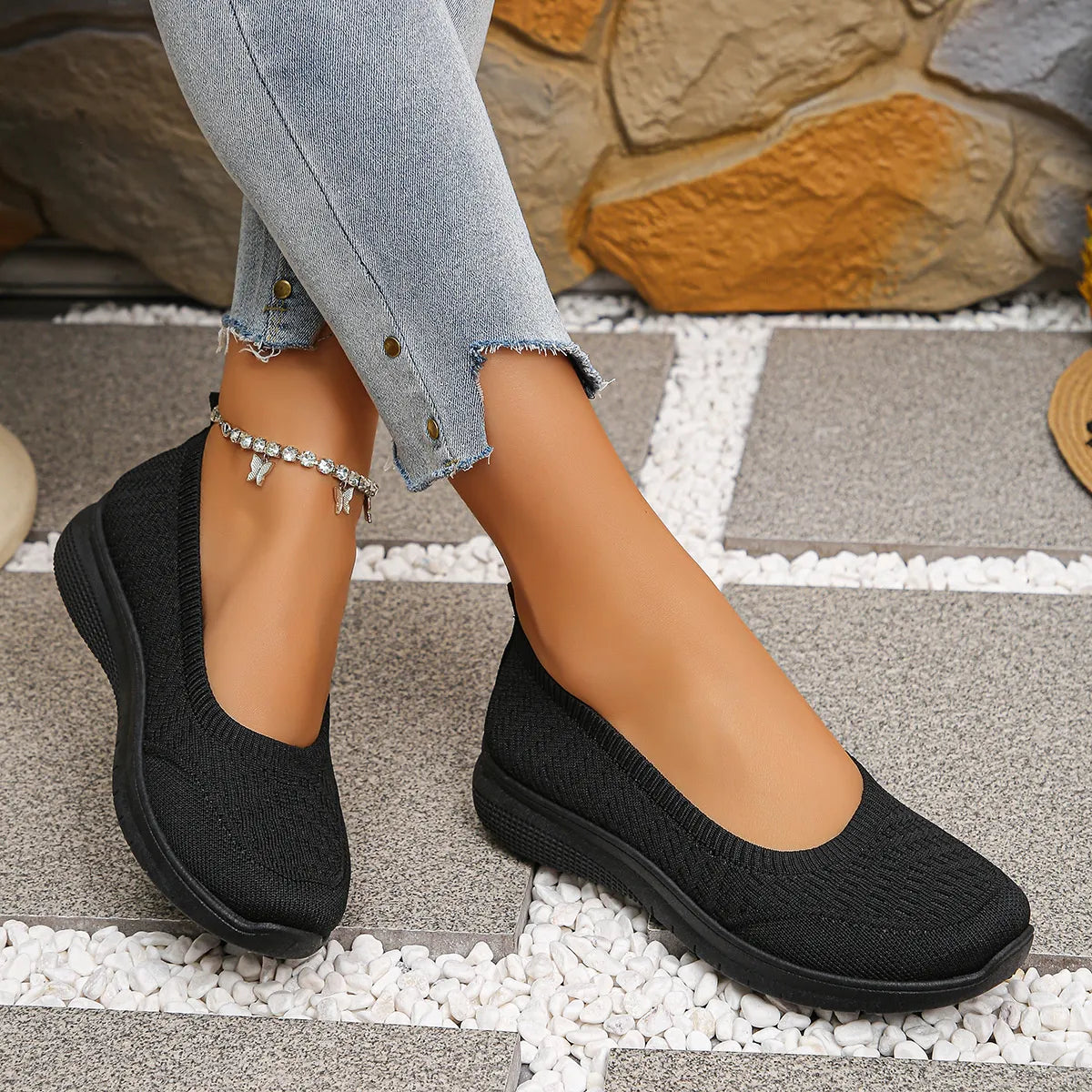 Round Toe Mesh Slip-Ons Easy Apparels