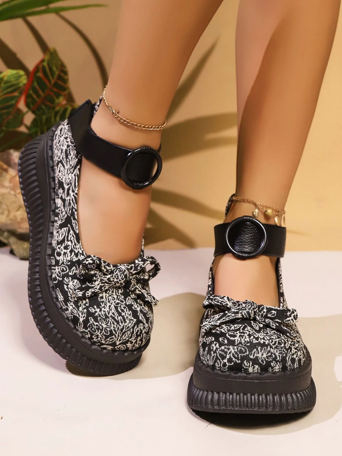 Bow Round Toe Platform Loafers Easy Apparels