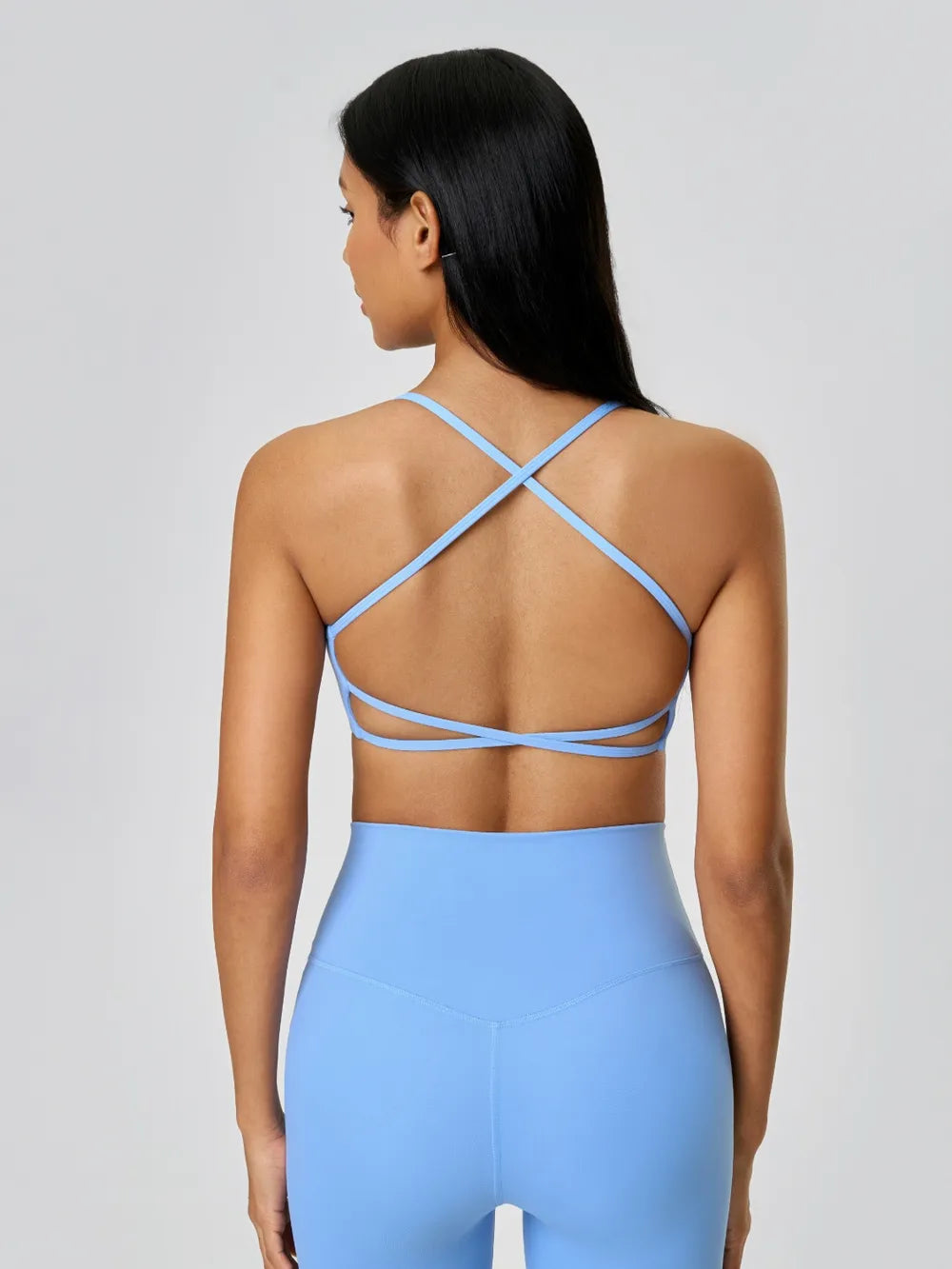 Millennia Crisscross Back Scoop Neck Active Cami with Detachable Chest Pads Easy Apparels