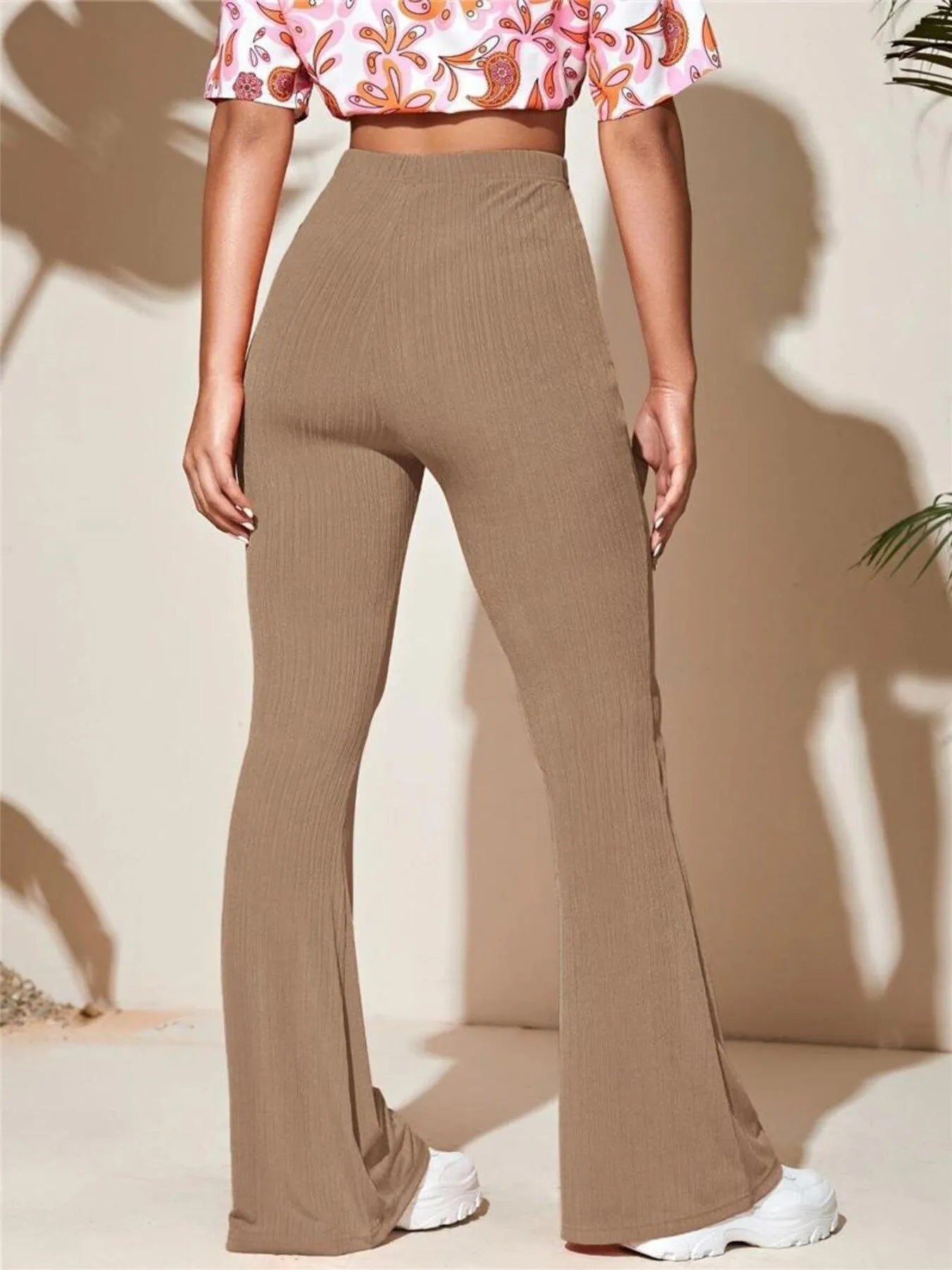 Full Size High-Waist Flare Active Pants Plus Size Easy Apparels