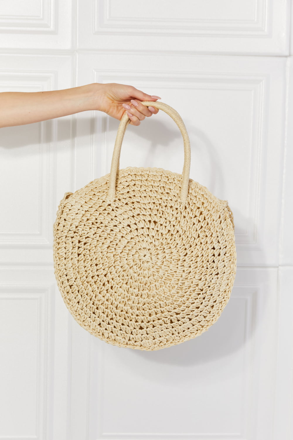 Justin Taylor Beach Date Straw Rattan Handbag in Ivory Easy Apparels
