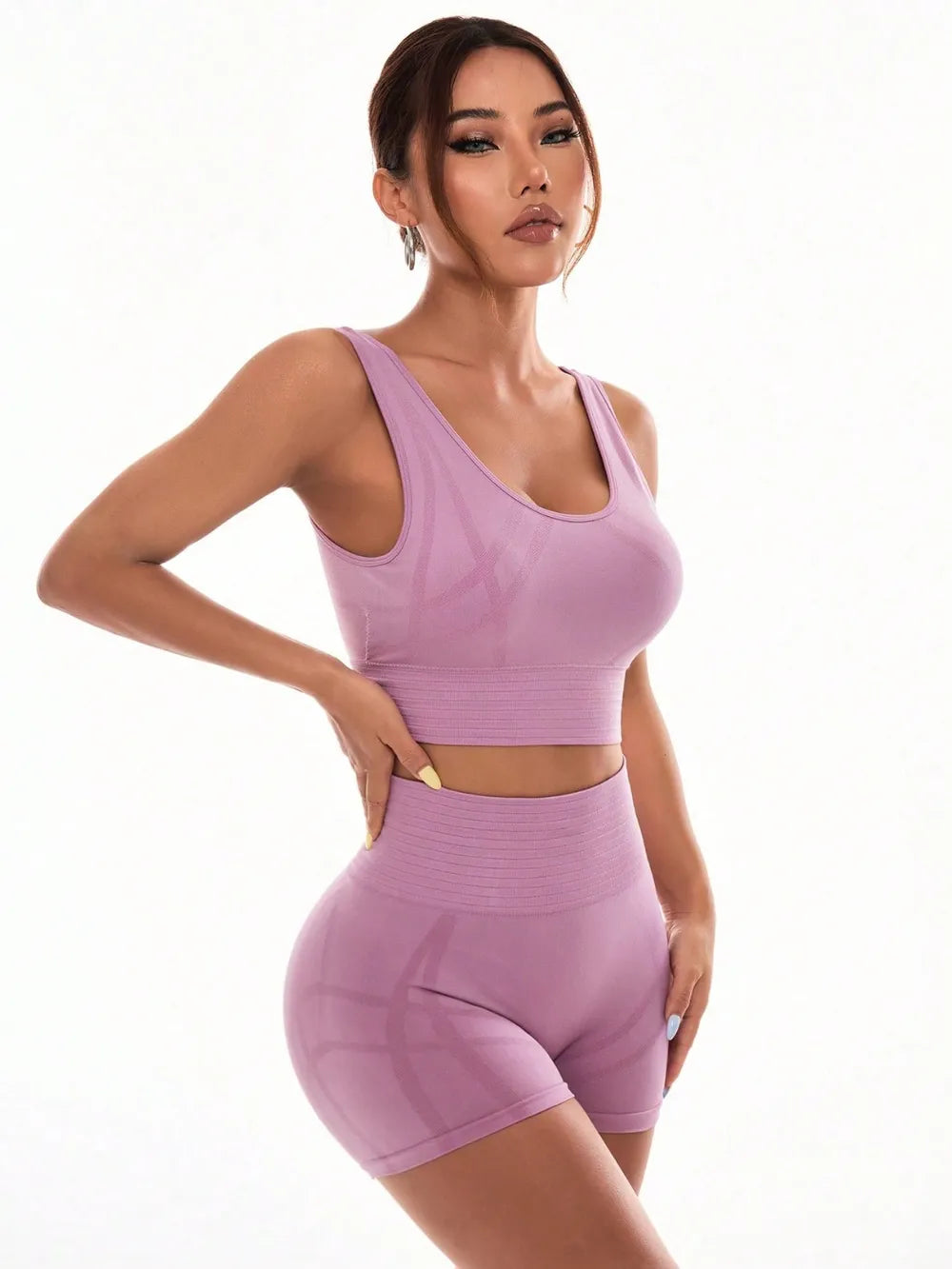 Scoop Neck Wide Strap Top and Shorts Active Set Easy Apparels