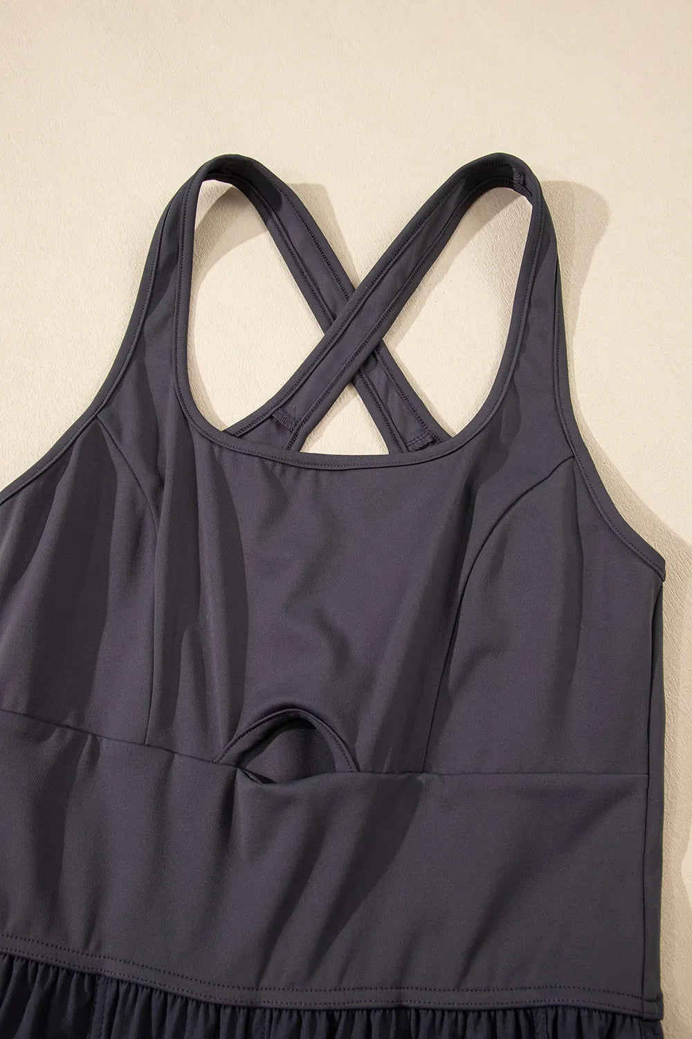 Cutout Square Neck Wide Strap Active Jumpsuit Easy Apparels