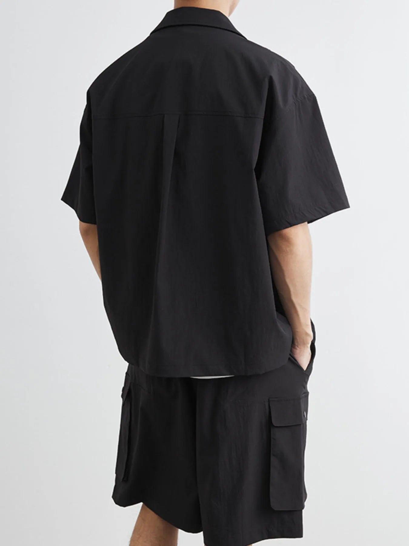 Men's Plus Size Button Up Short Sleeve Shirt and Shorts Set Easy Apparels