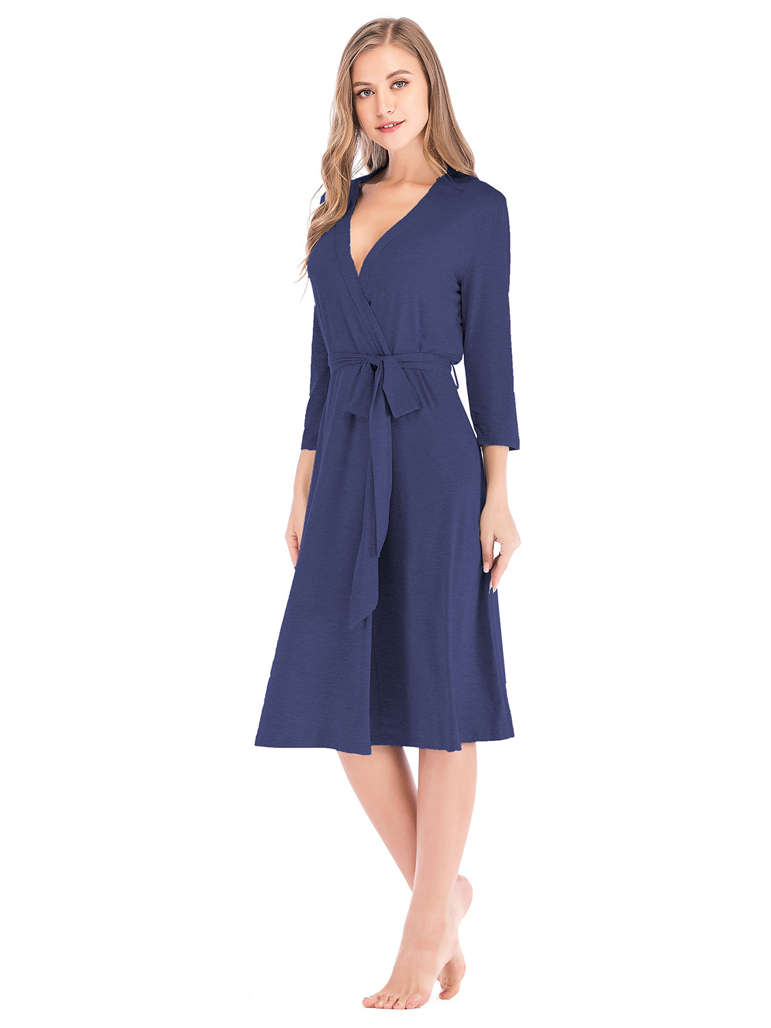 Plunge Tie Front Night Dress Easy Apparels