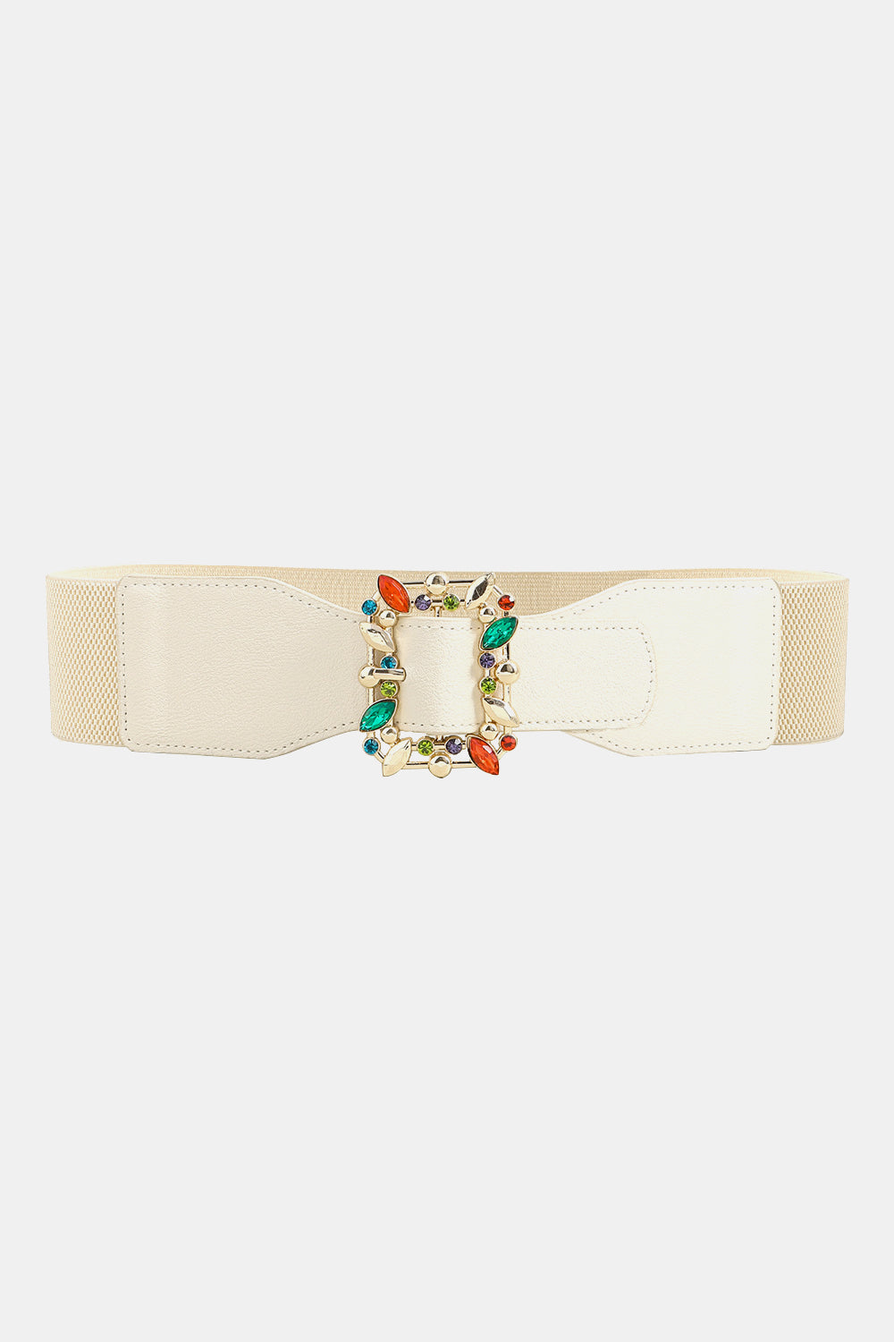 Multicolored Leaf Buckle Elastic Belt Easy Apparels