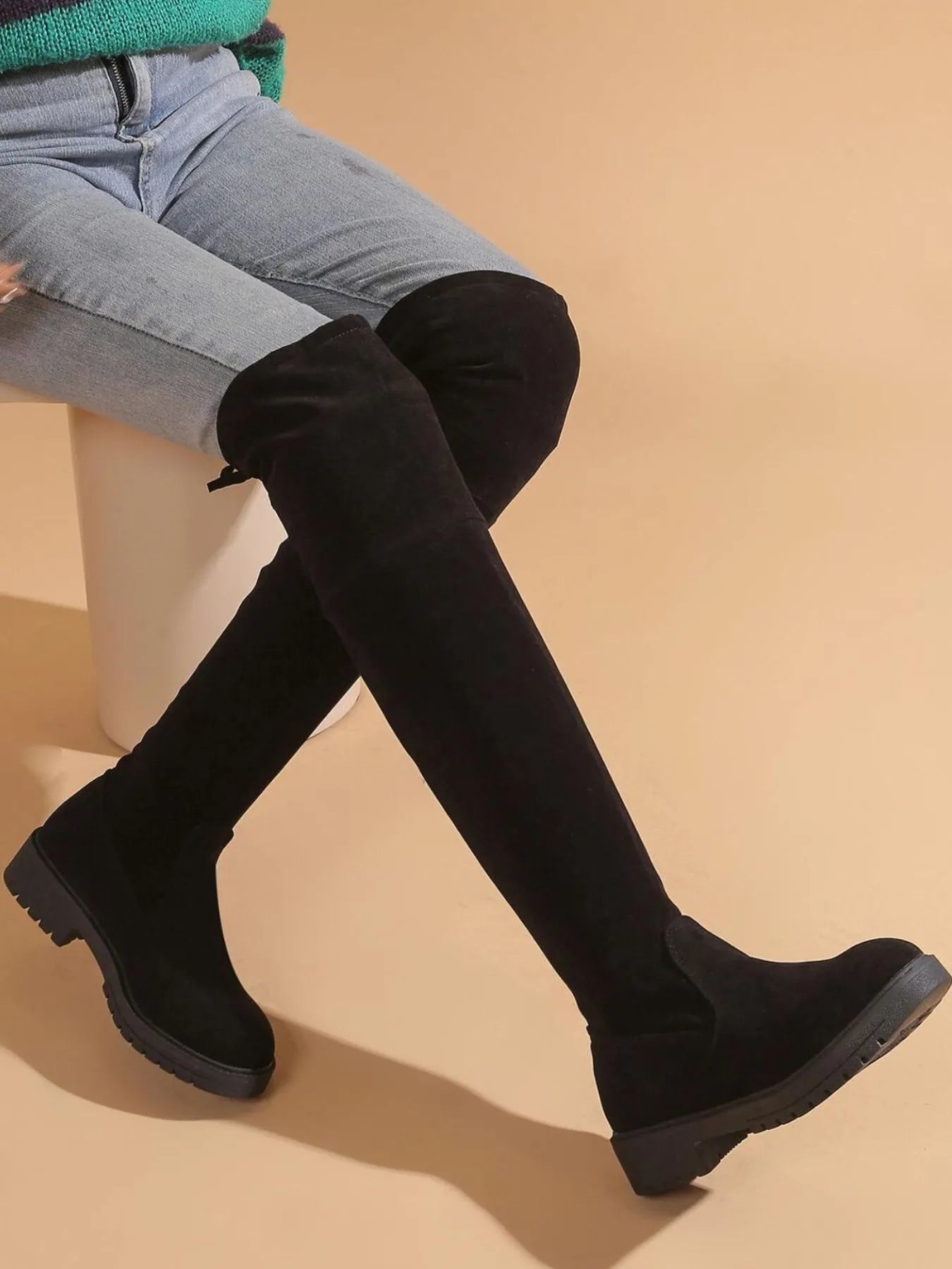 Over-the-Knee Block Heel Boots Easy Apparels