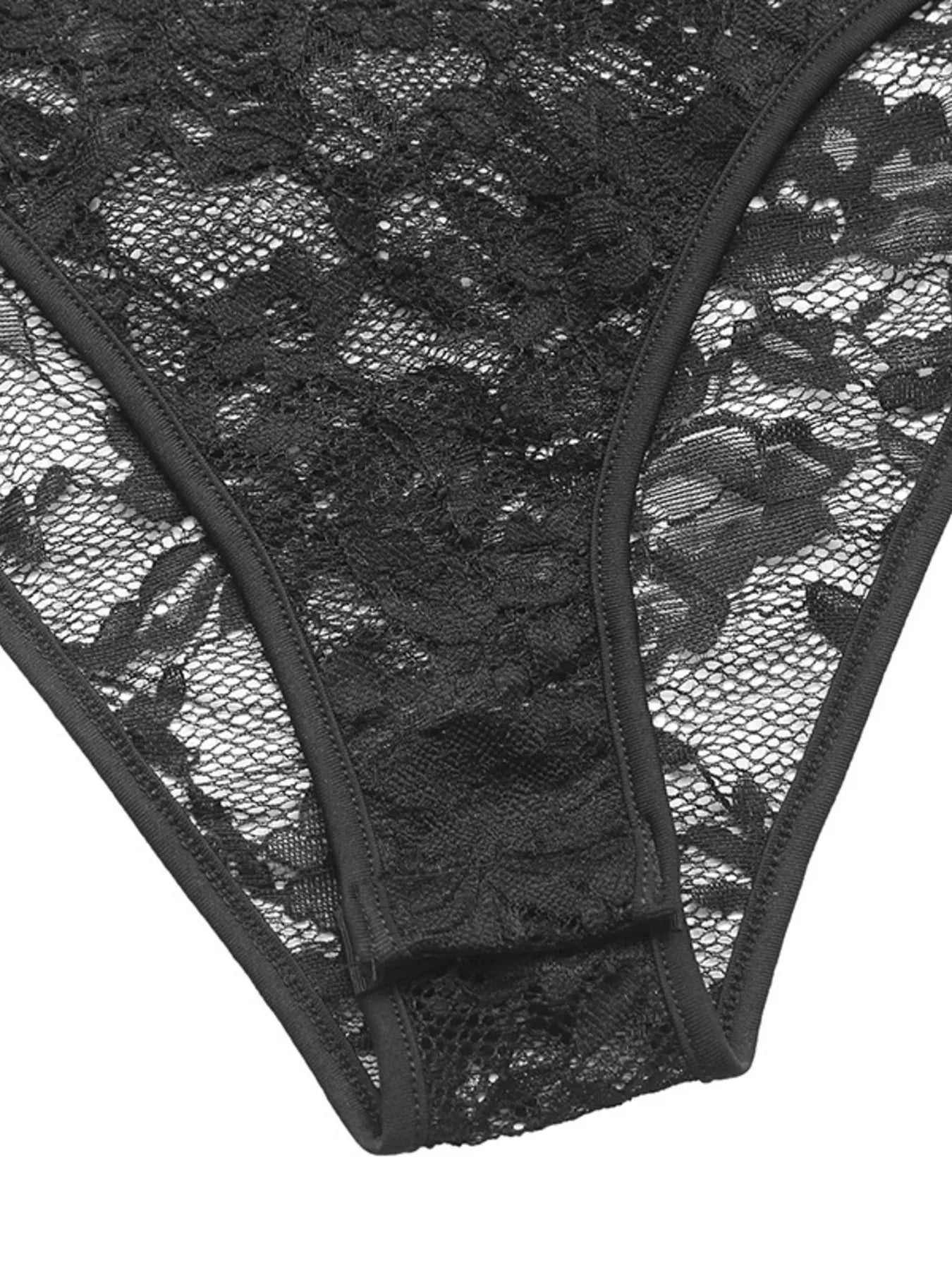Trendsi Lace Long Sleeve V-Neck Bodysuit