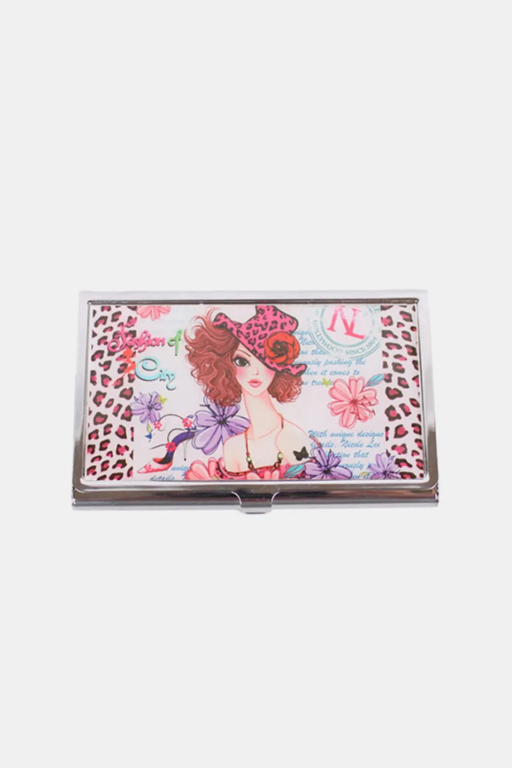 Nicole Lee USA Printed Business Card Case Sunny White One Size Easy Apparels