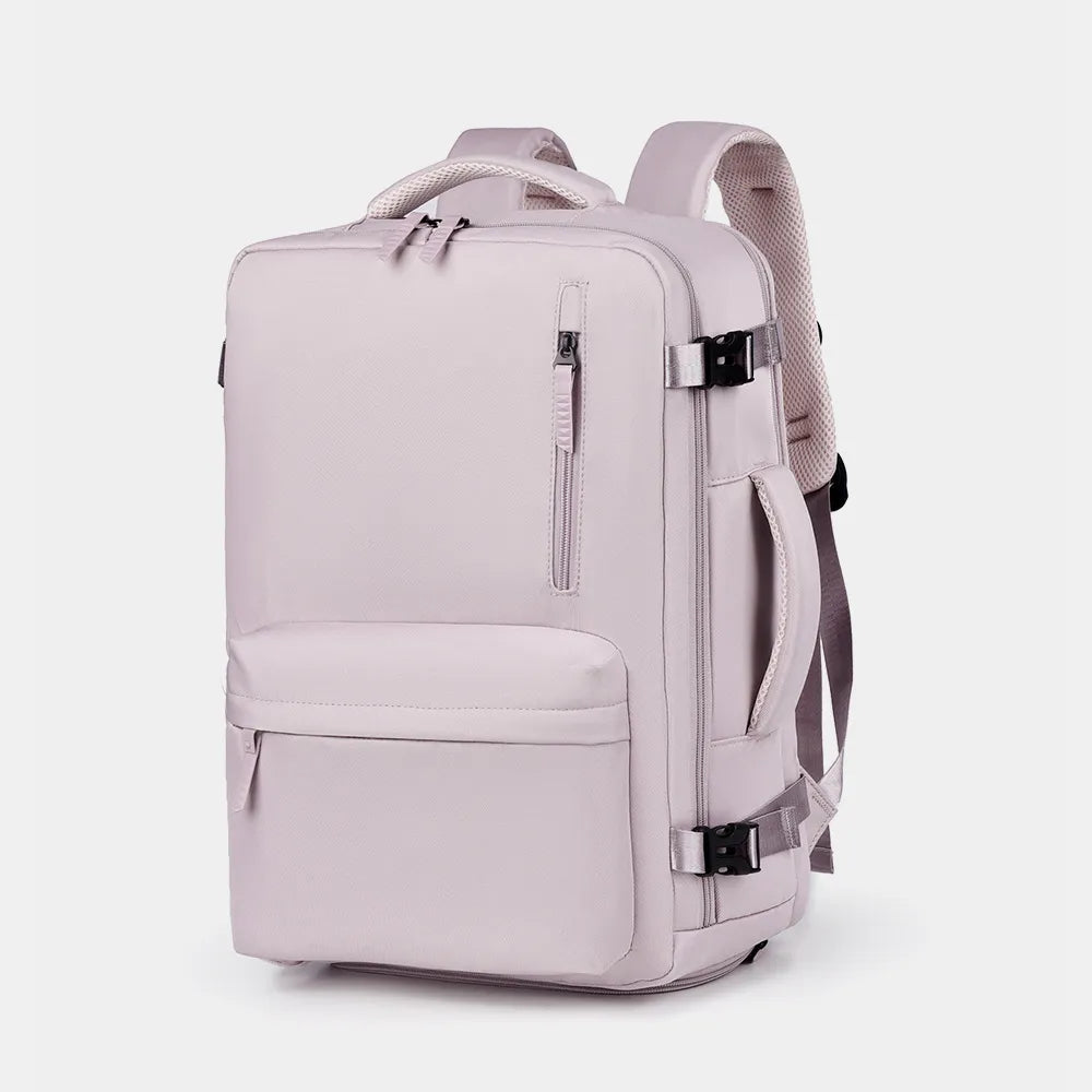 Oxford Cloth Side Pockets Backpack Bag with Handles Pink Purple One Size Easy Apparels