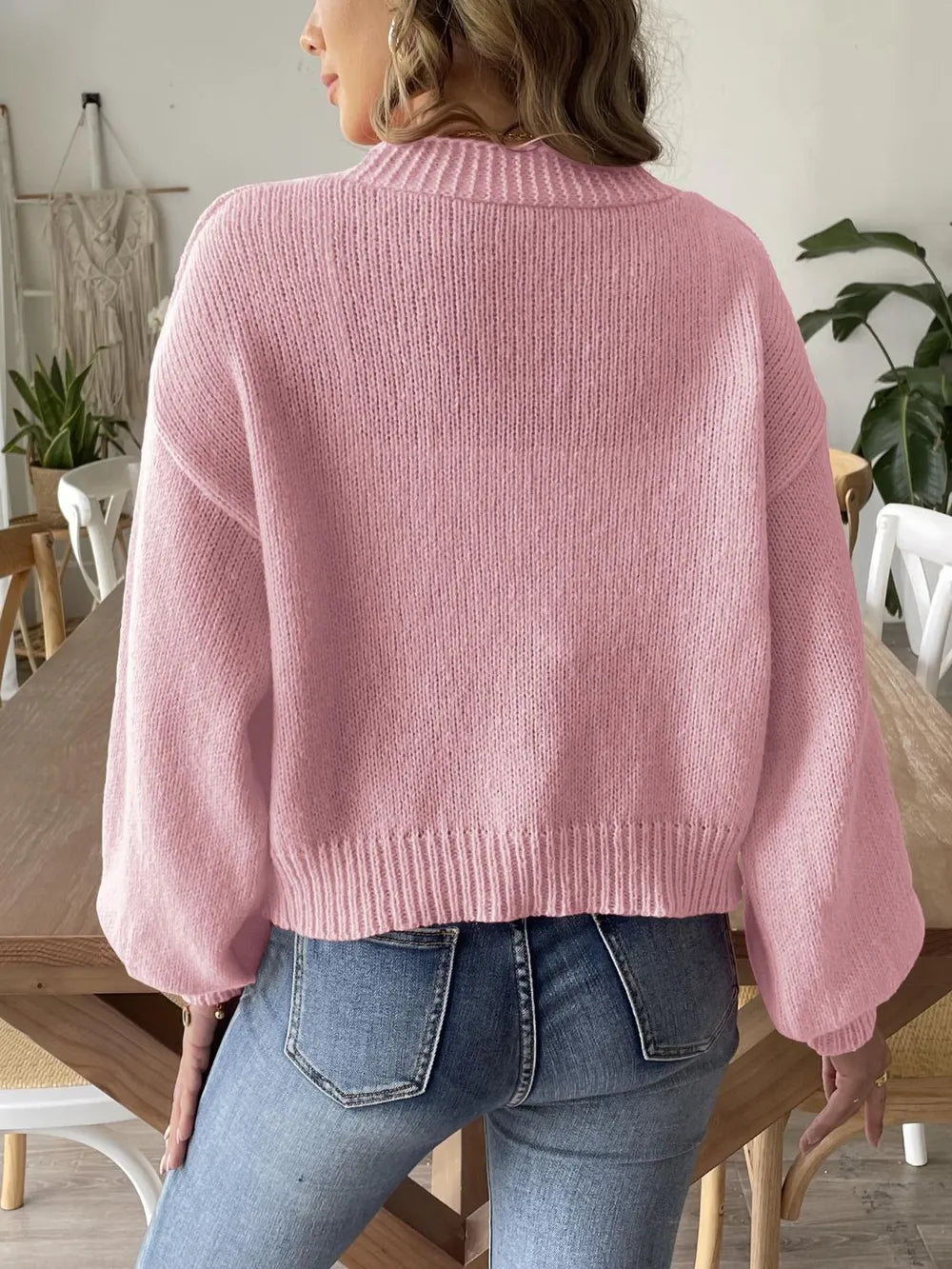 Pearl Open Front Long Sleeve Cardigan Easy Apparels