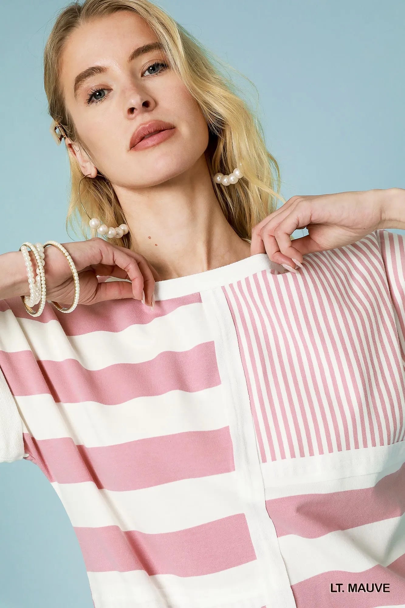 Umgee Mixed Striped Short Sleeve Romper Easy Apparels