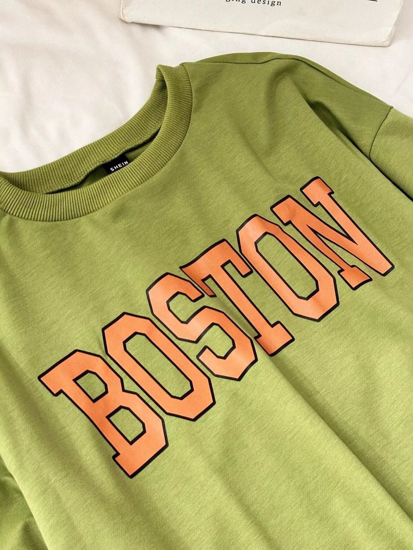 Men's Boston Graphic Oversized Crewneck Sweatshirt Easy Apparels