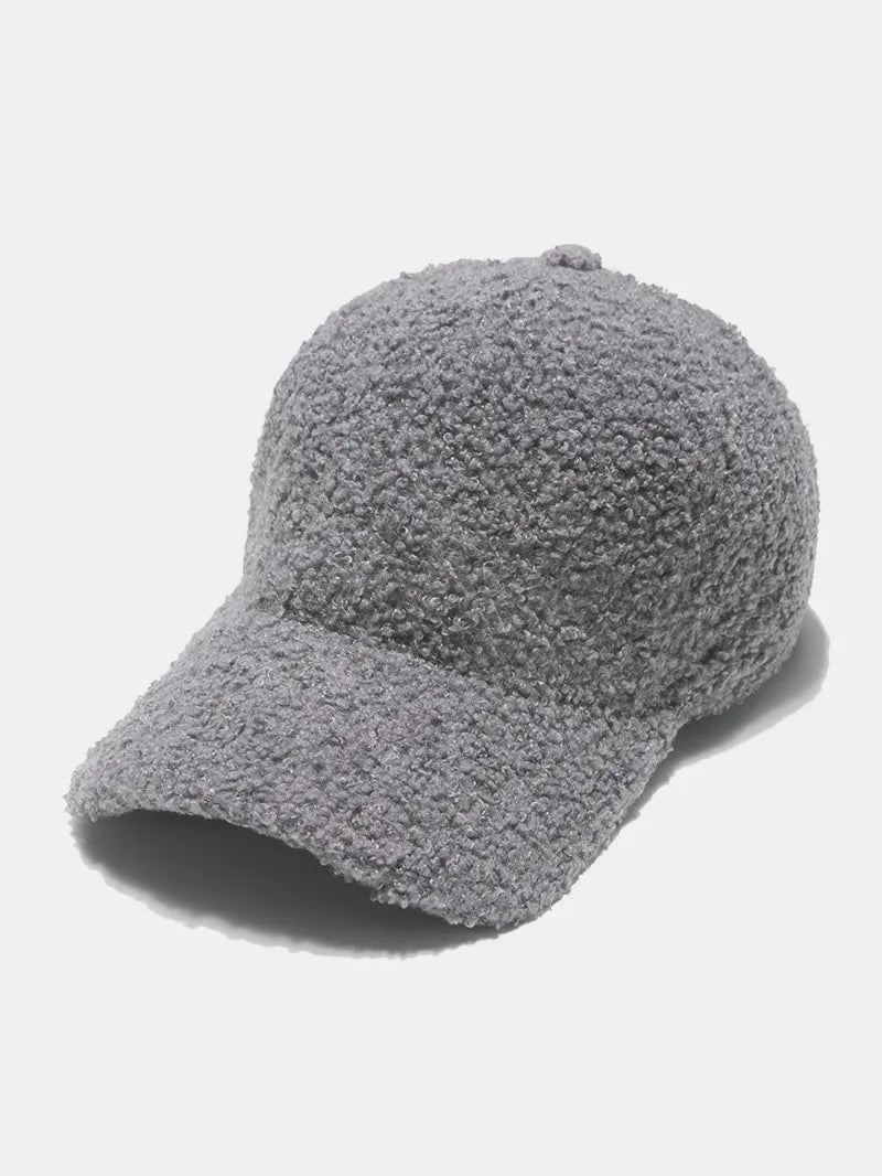 Sherpa Solid Color Baseball Cap Gray One Size Easy Apparels
