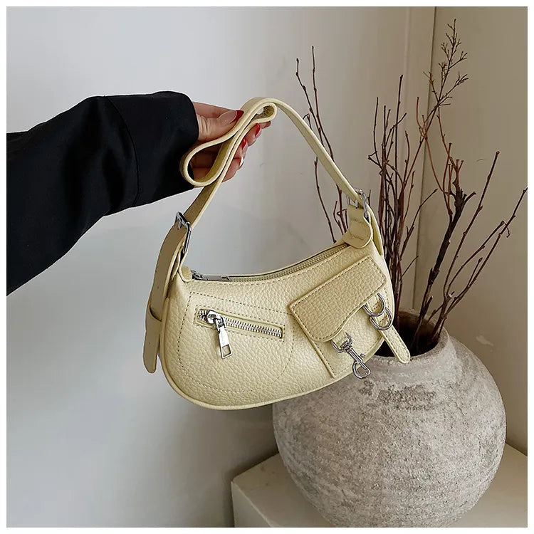 Textured Leather Shoulder Bag Easy Apparels