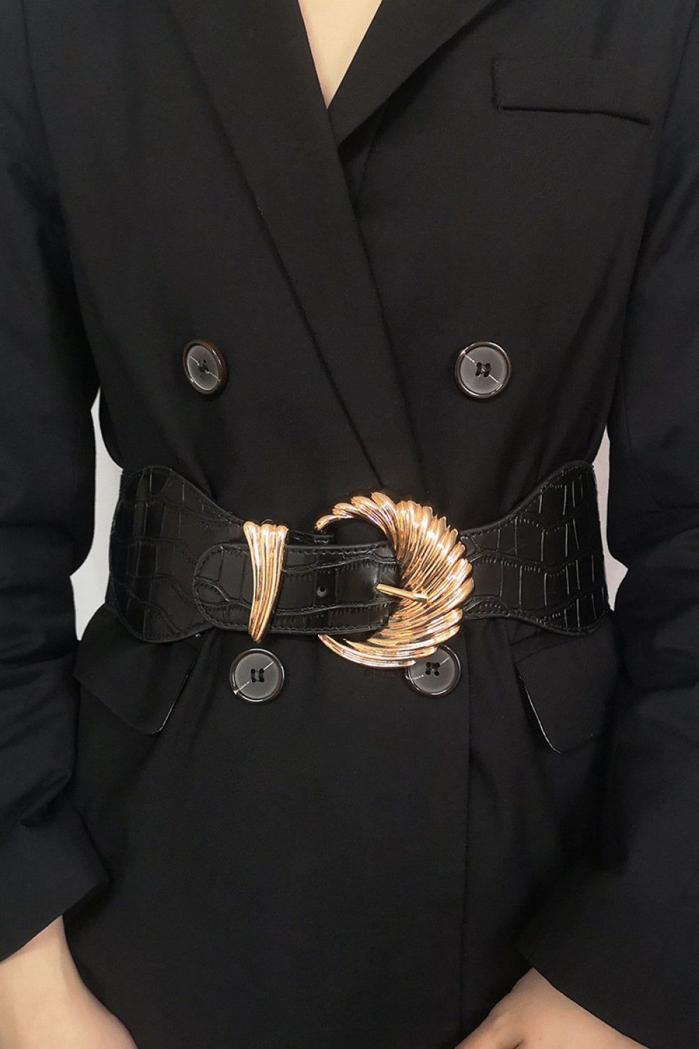 Shell Alloy Buckle Elastic Belt Easy Apparels