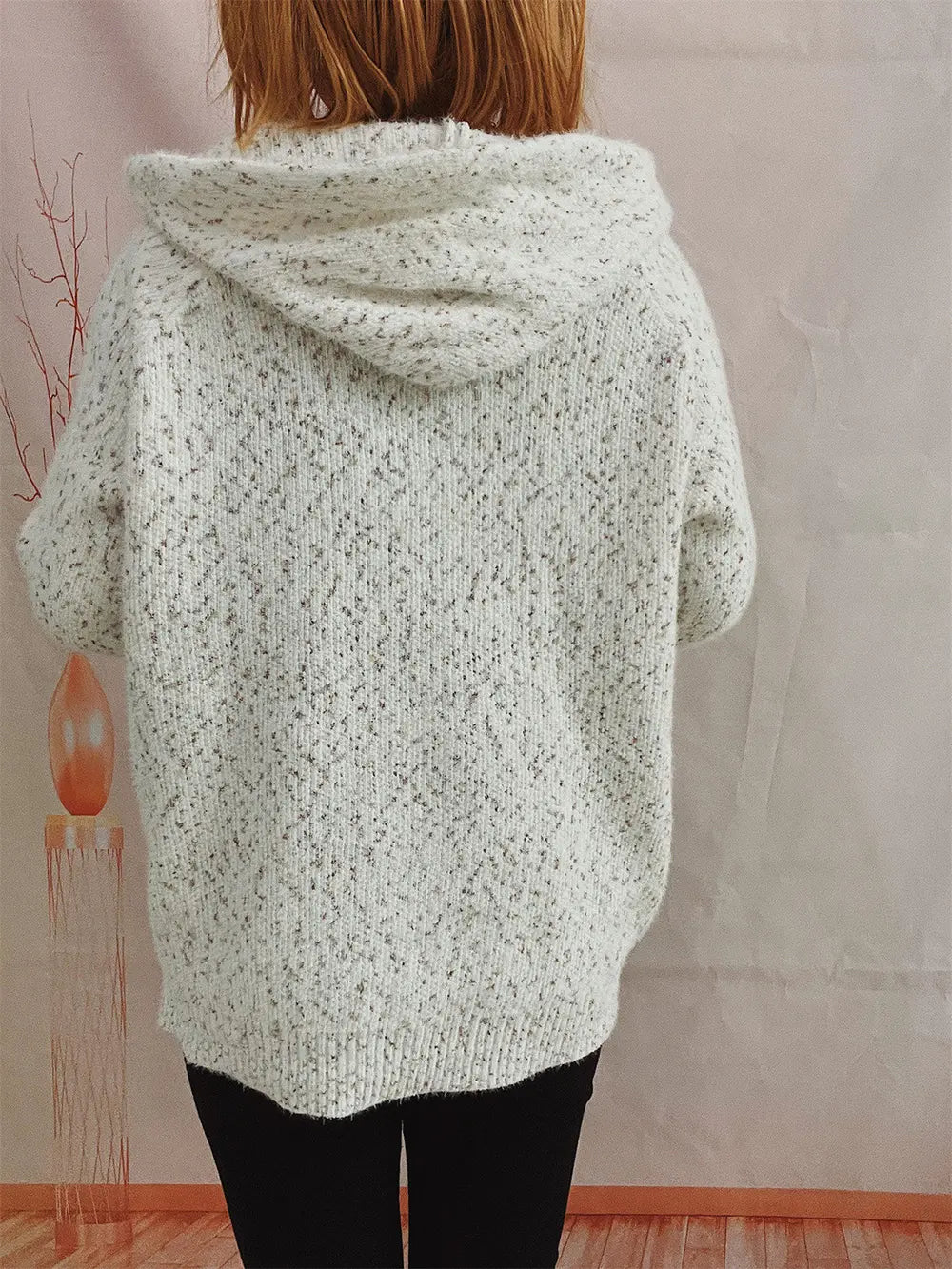 Zip Up Drawstring Long Sleeve Hooded Sweater Easy Apparels