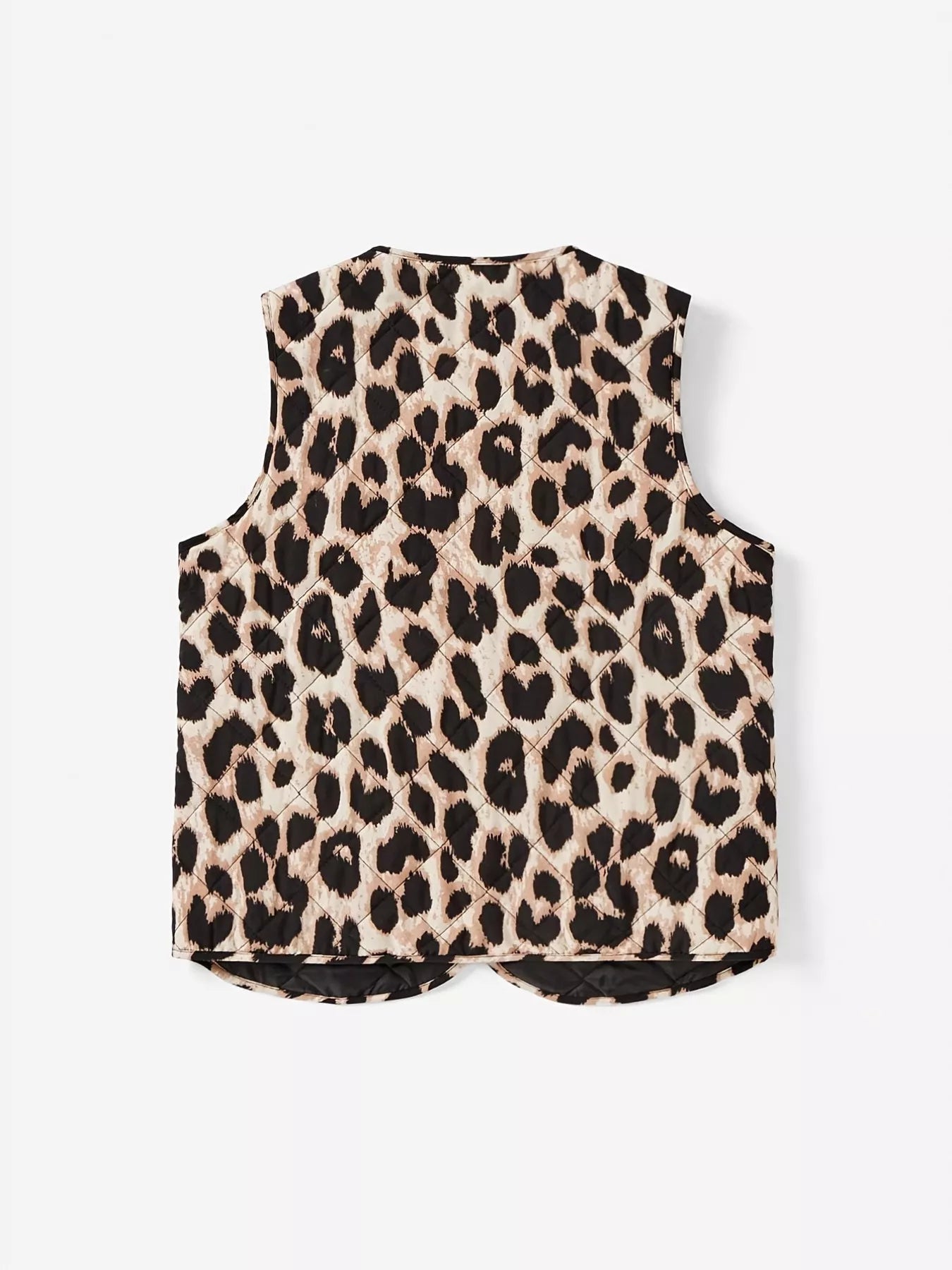 Leopard Print Tie Front Vest Coat Easy Apparels