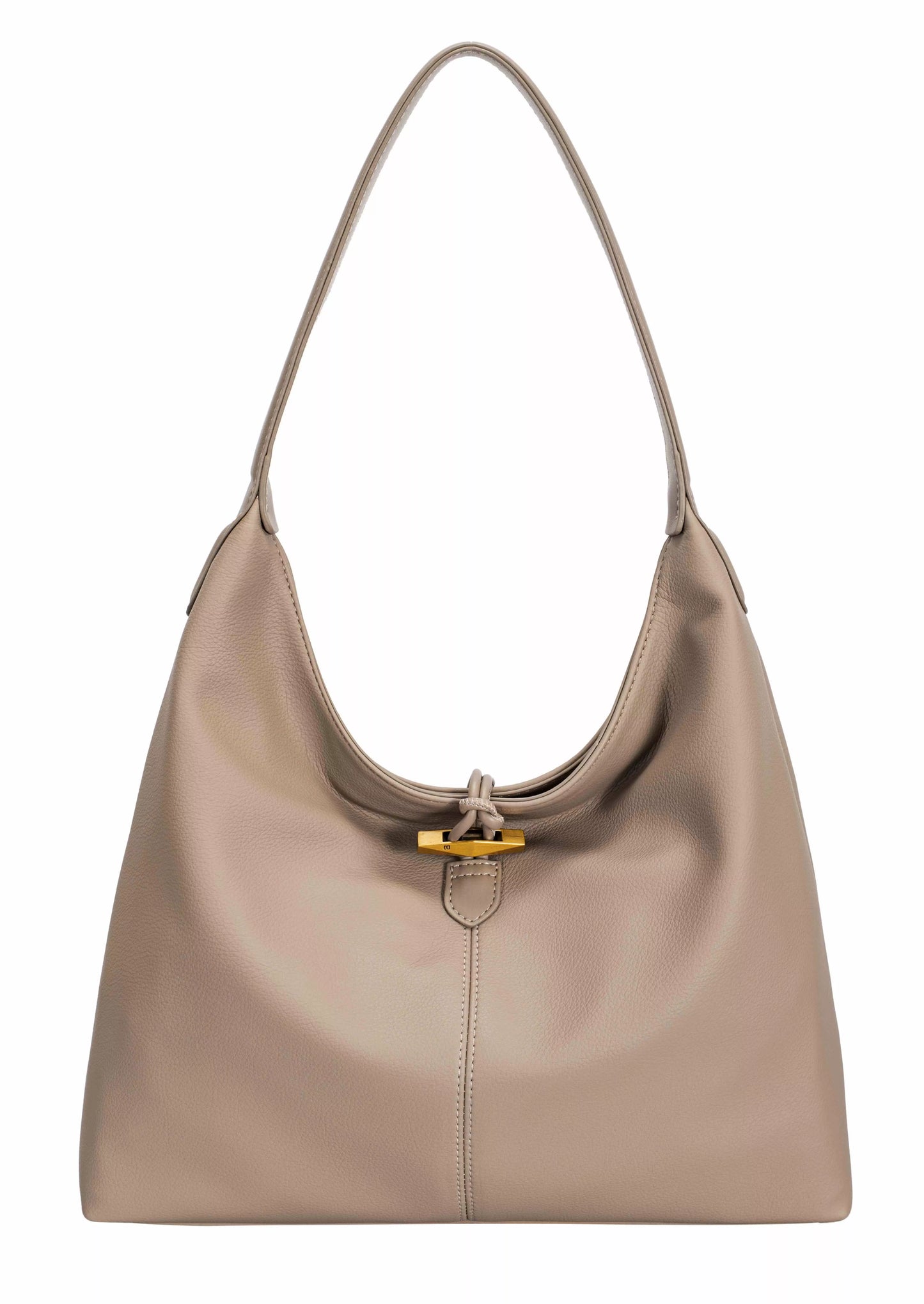 David Jones Classic Leather Shoulder Bag WARM TAUPE One Size Easy Apparels