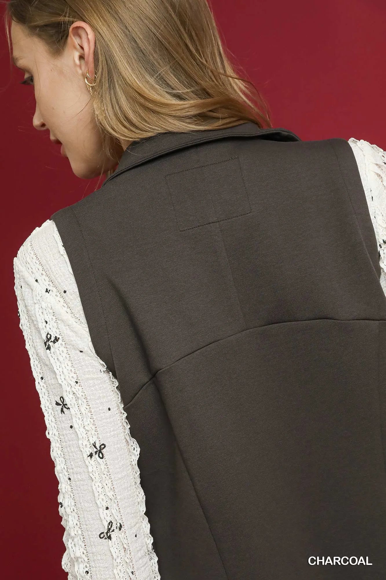 Umgee Zip-Front Fitted Vest with Pockets Easy Apparels