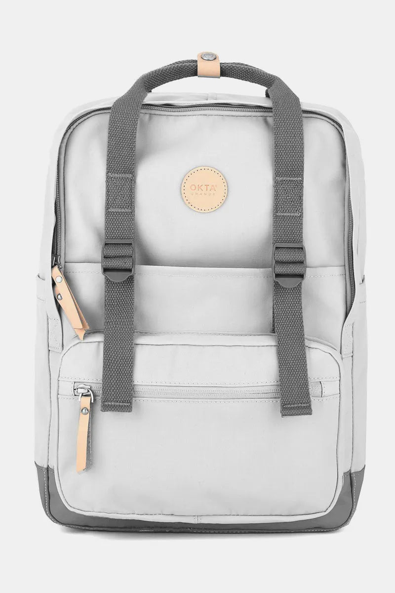 Himawari Waterproof Canvas Backpack Bag with Side Pockets Light Gray One Size Easy Apparels