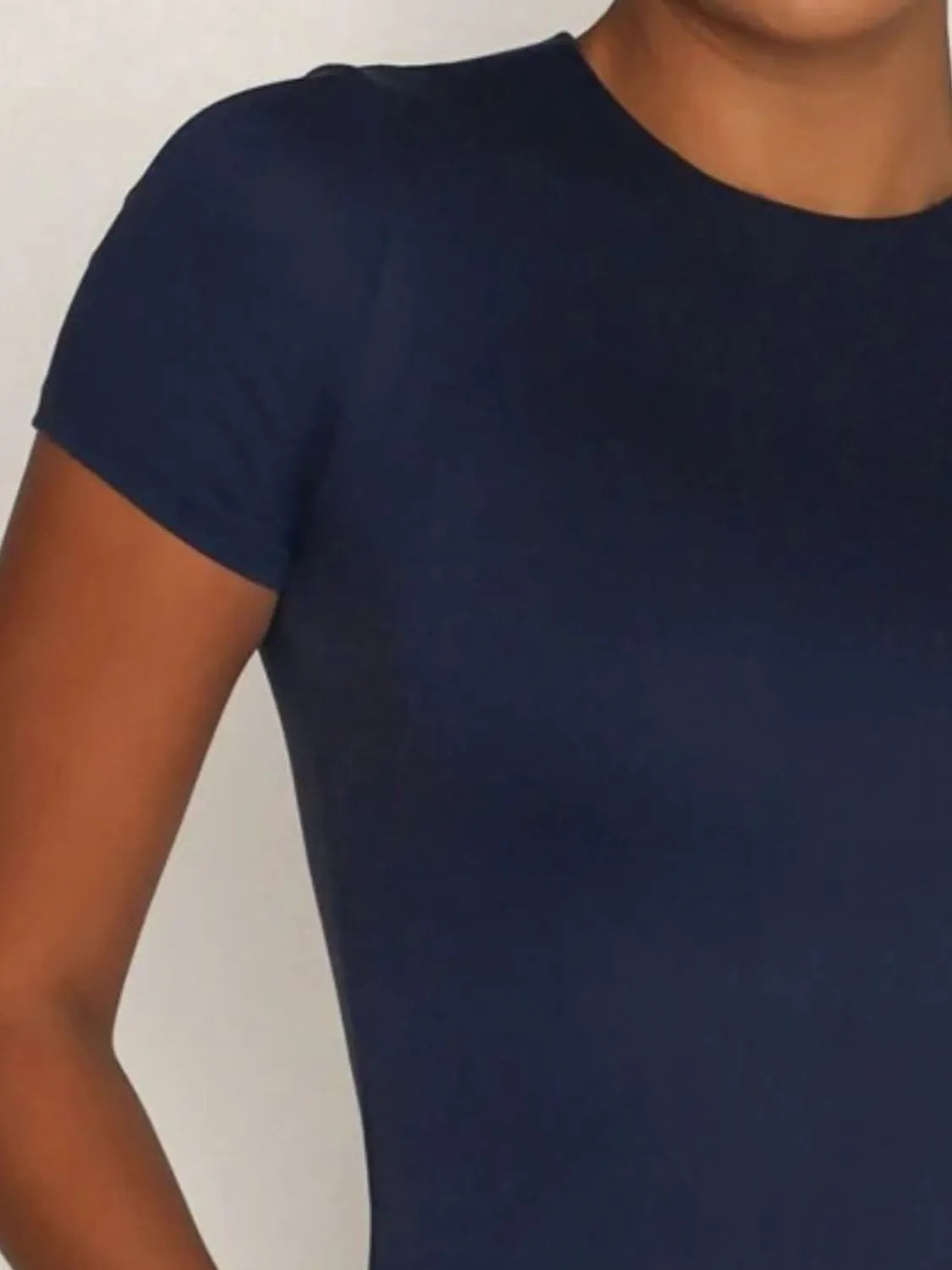 Round Neck Short Sleeve Swim Top Easy Apparels