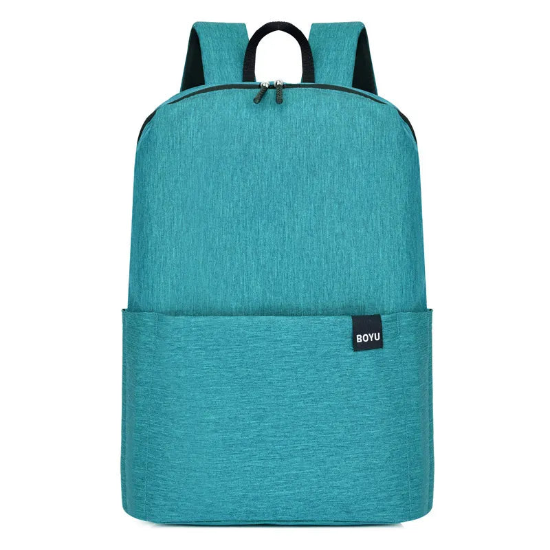 Solid Color Nylon Backpack Bag Cerulean One Size Easy Apparels