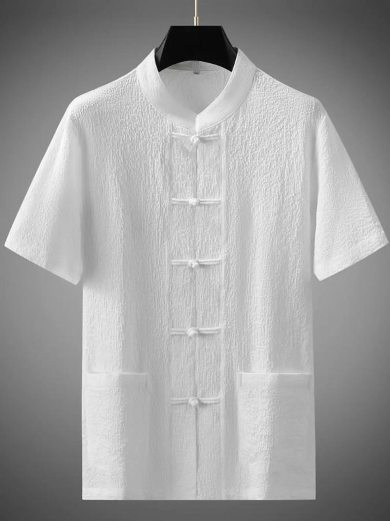 Men's Plus Size Button Up Short Sleeve Top and Pants Set Easy Apparels