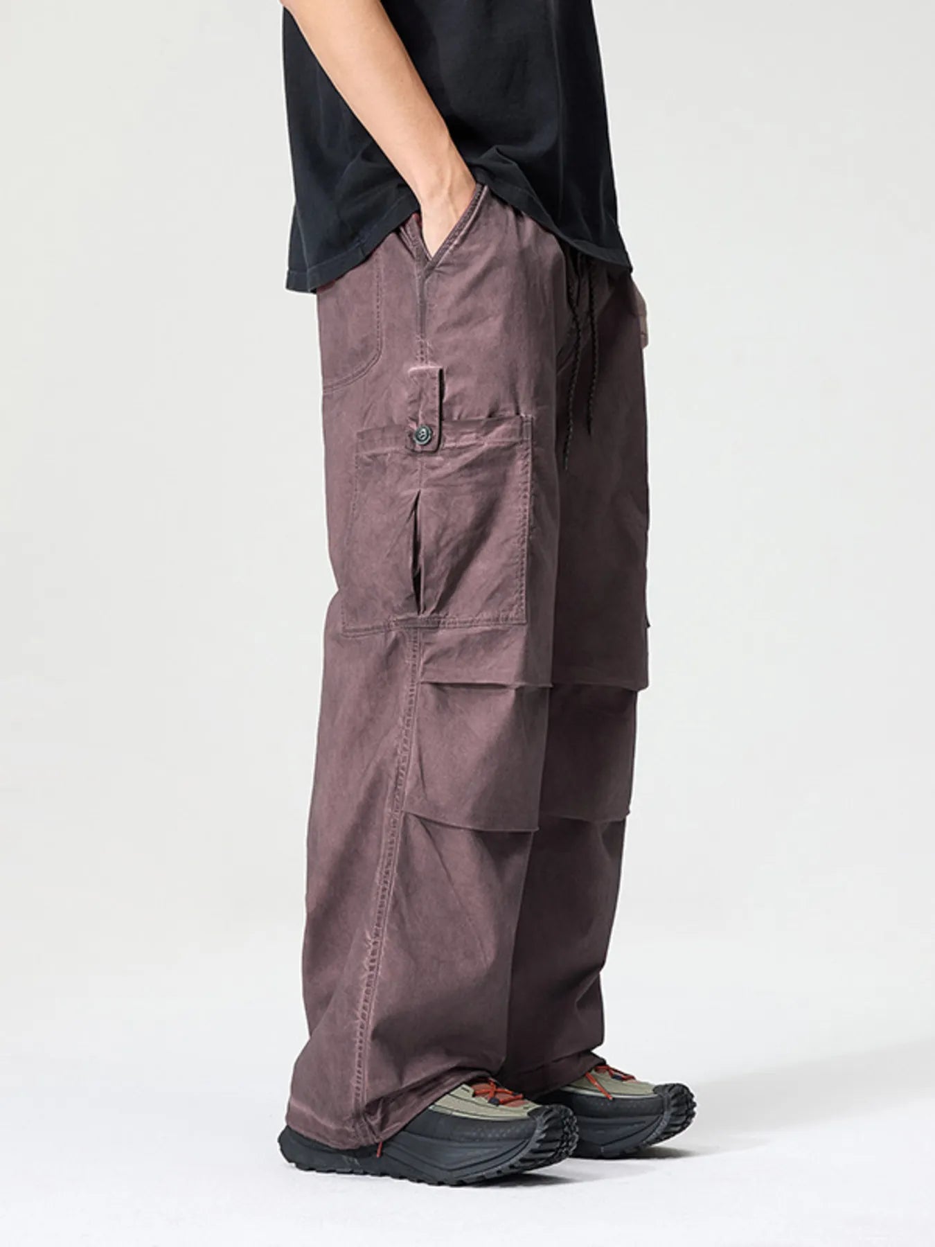 Men's Full Size Wide Leg Cargo Pants Plus Size Easy Apparels