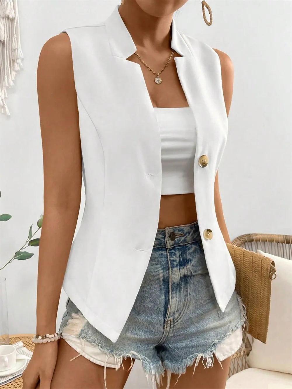 Button Down Vest Coat Easy Apparels