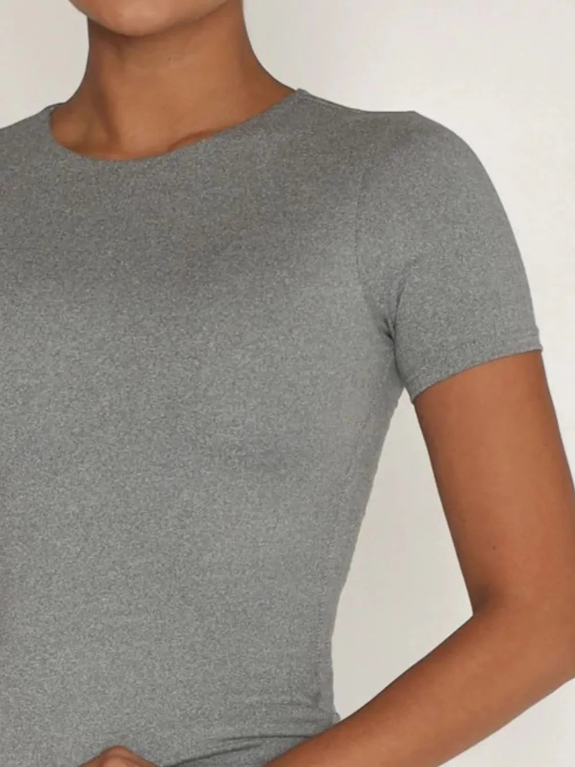 Round Neck Short Sleeve Swim Top Easy Apparels