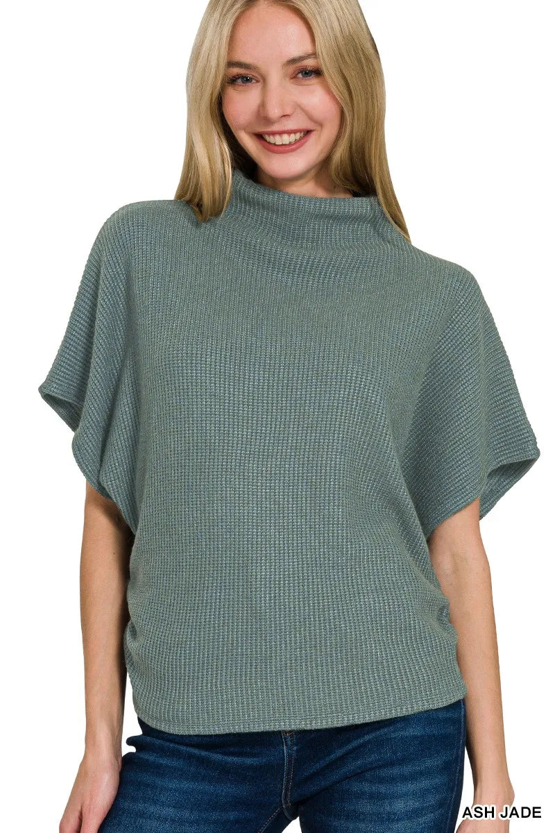 Zenana Mock Neck Top and Pants Sweater Set Easy Apparels