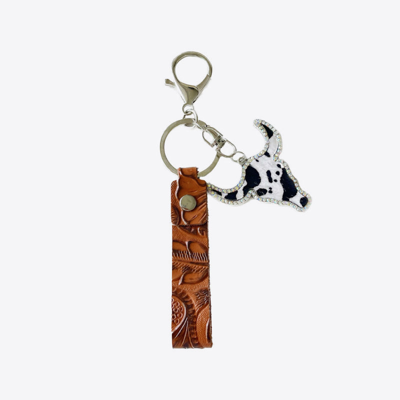 Rhinestone Bull Keychain Easy Apparels
