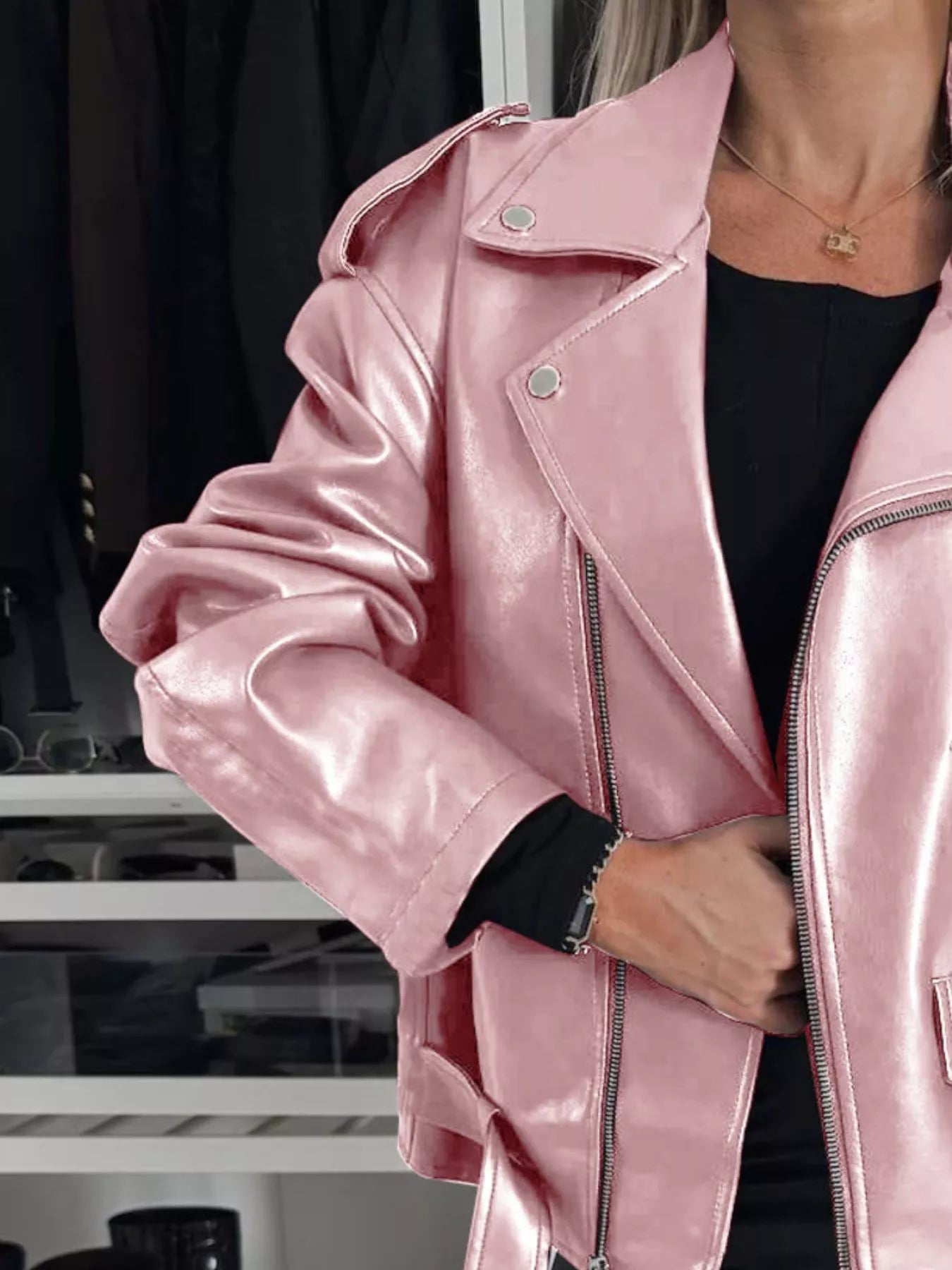 Full Size Zip Up Long Sleeve Jacket Plus Size Easy Apparels