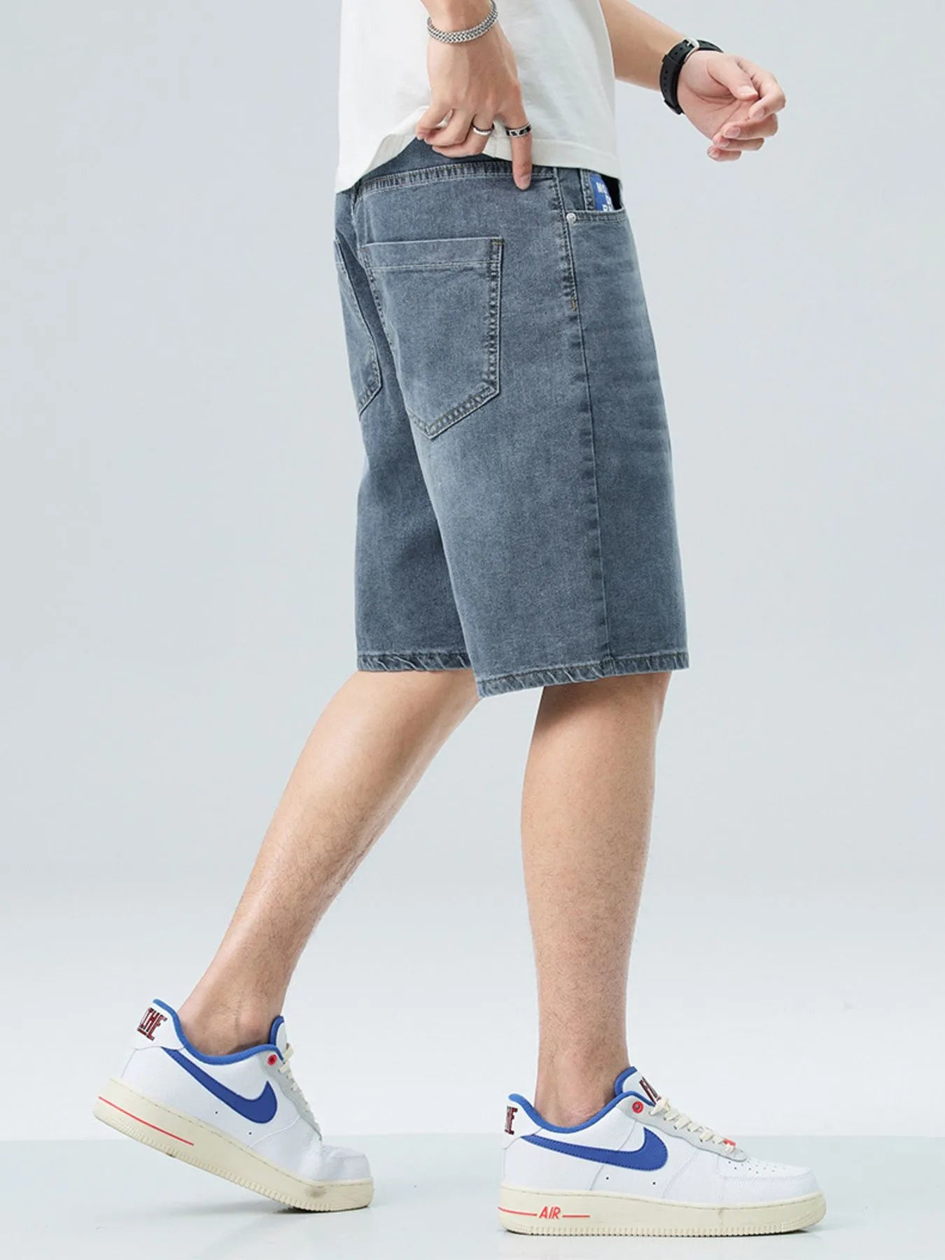 Men's Washed Denim Shorts with Pockets Easy Apparels