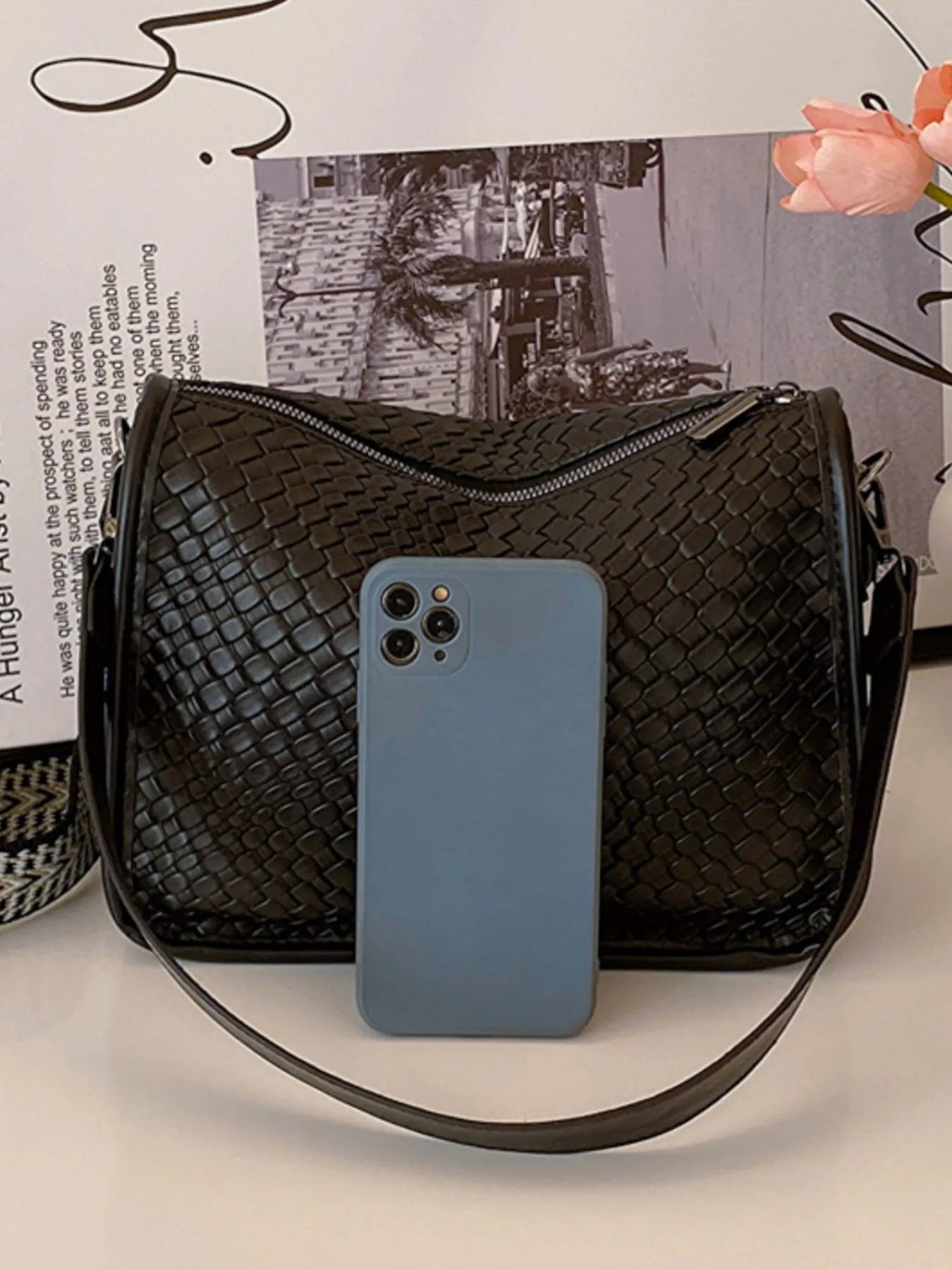 Textured Leather Shoulder Bag Easy Apparels