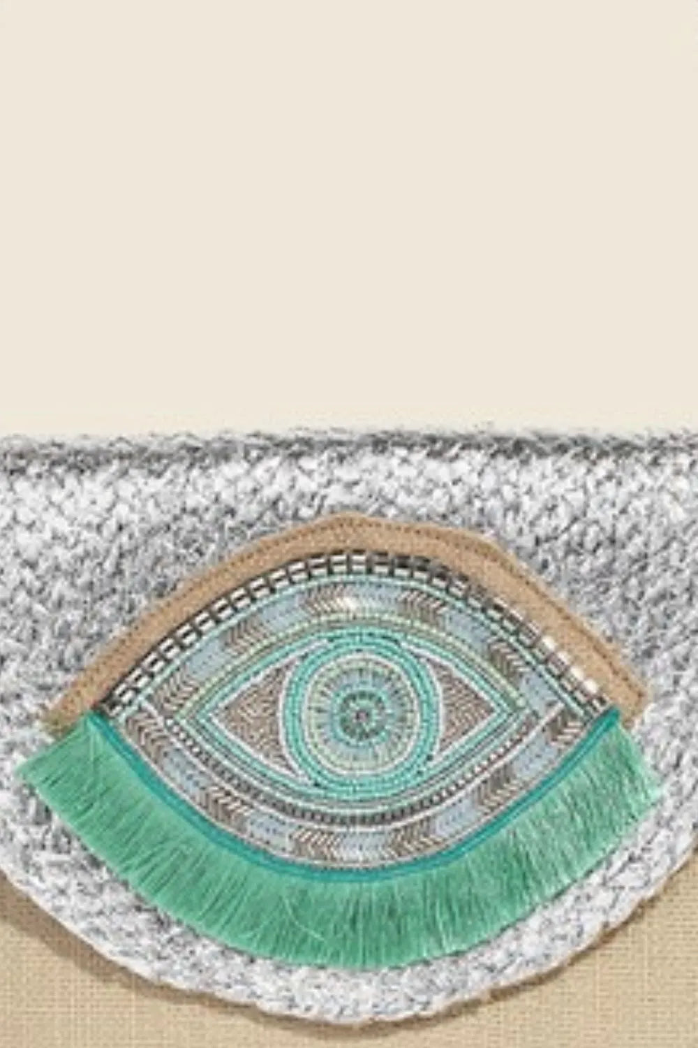 Fame Boho Beaded Eye Pattern Envelope Bag Easy Apparels
