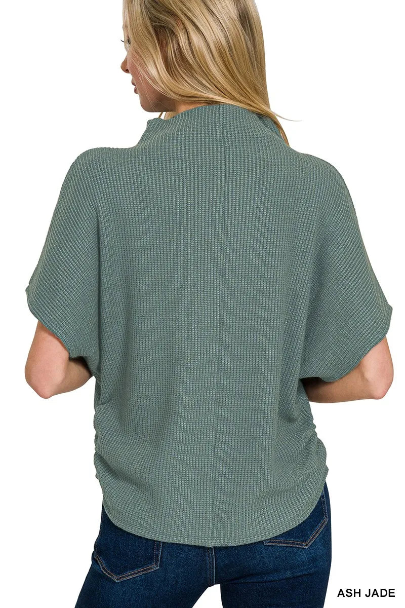 Zenana Mock Neck Top and Pants Sweater Set Easy Apparels