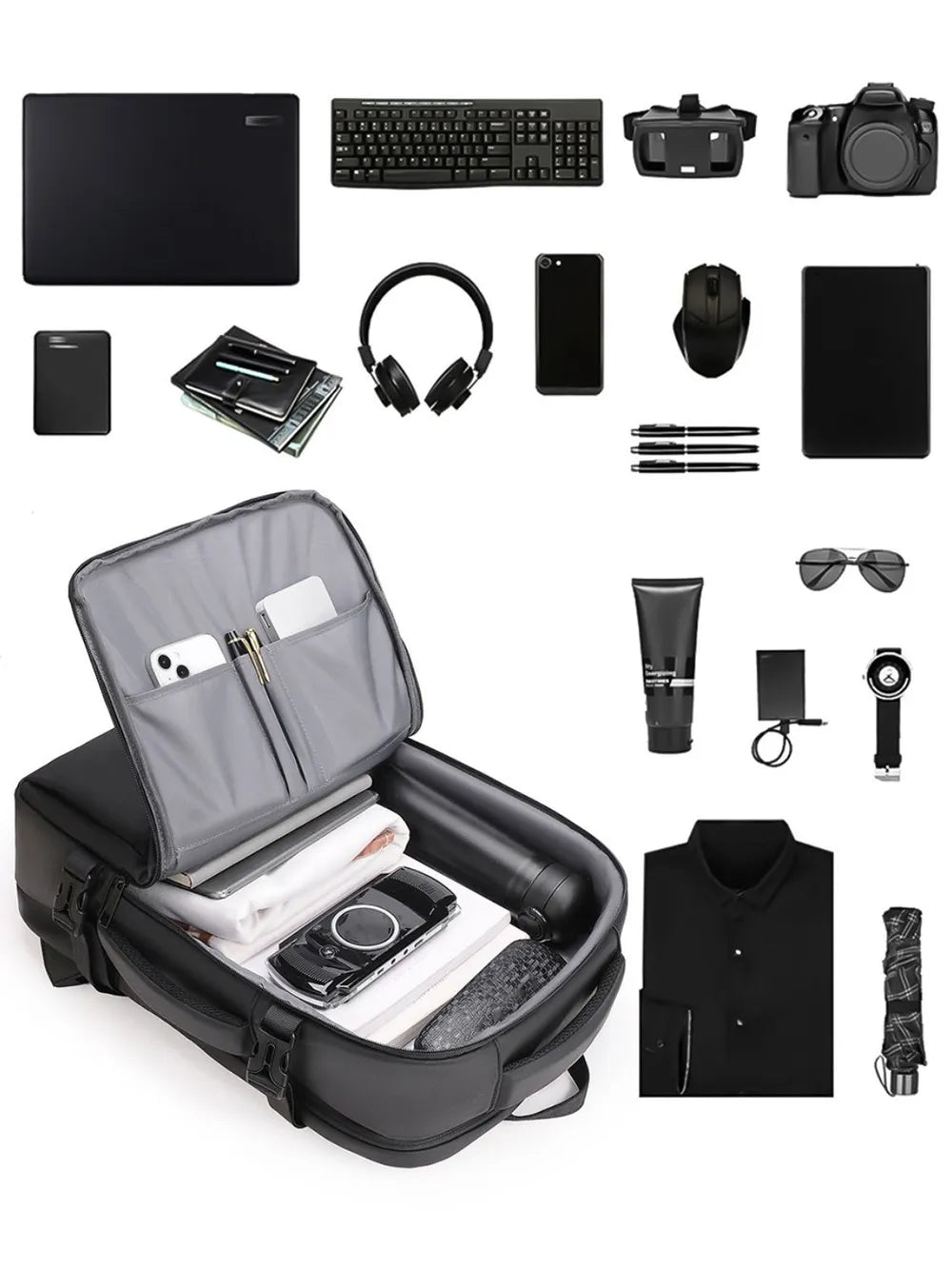 Multi-Pockets Adjustable Straps Backpack Bag Easy Apparels