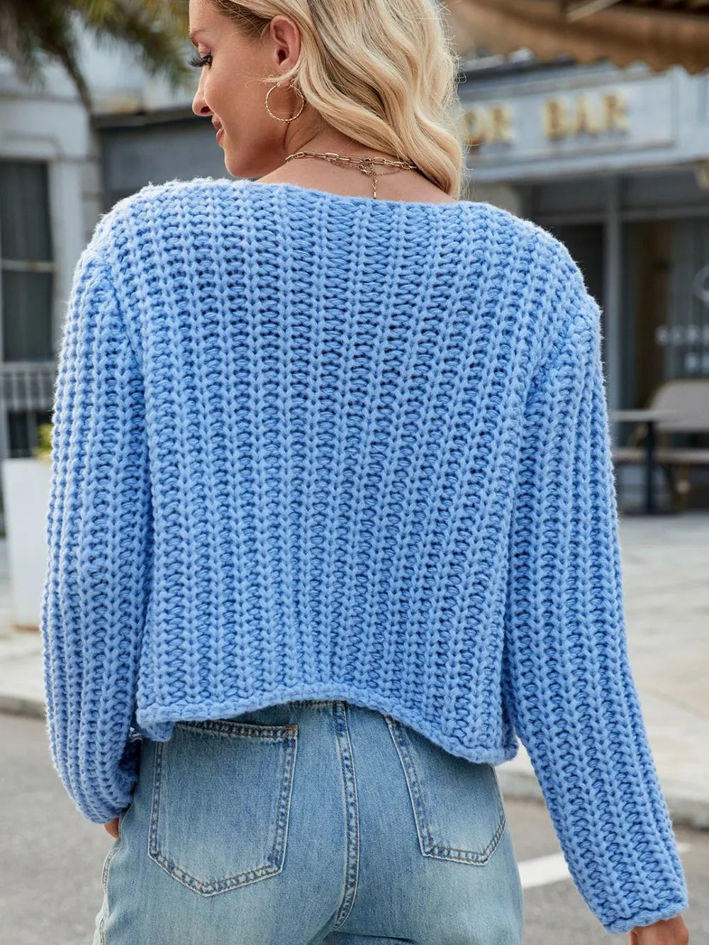 Round Neck Button Up Cardigan with Pockets Easy Apparels