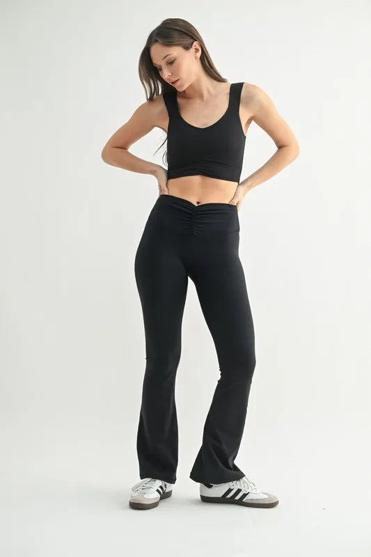 MONO B Ruched Front Active Tank Easy Apparels
