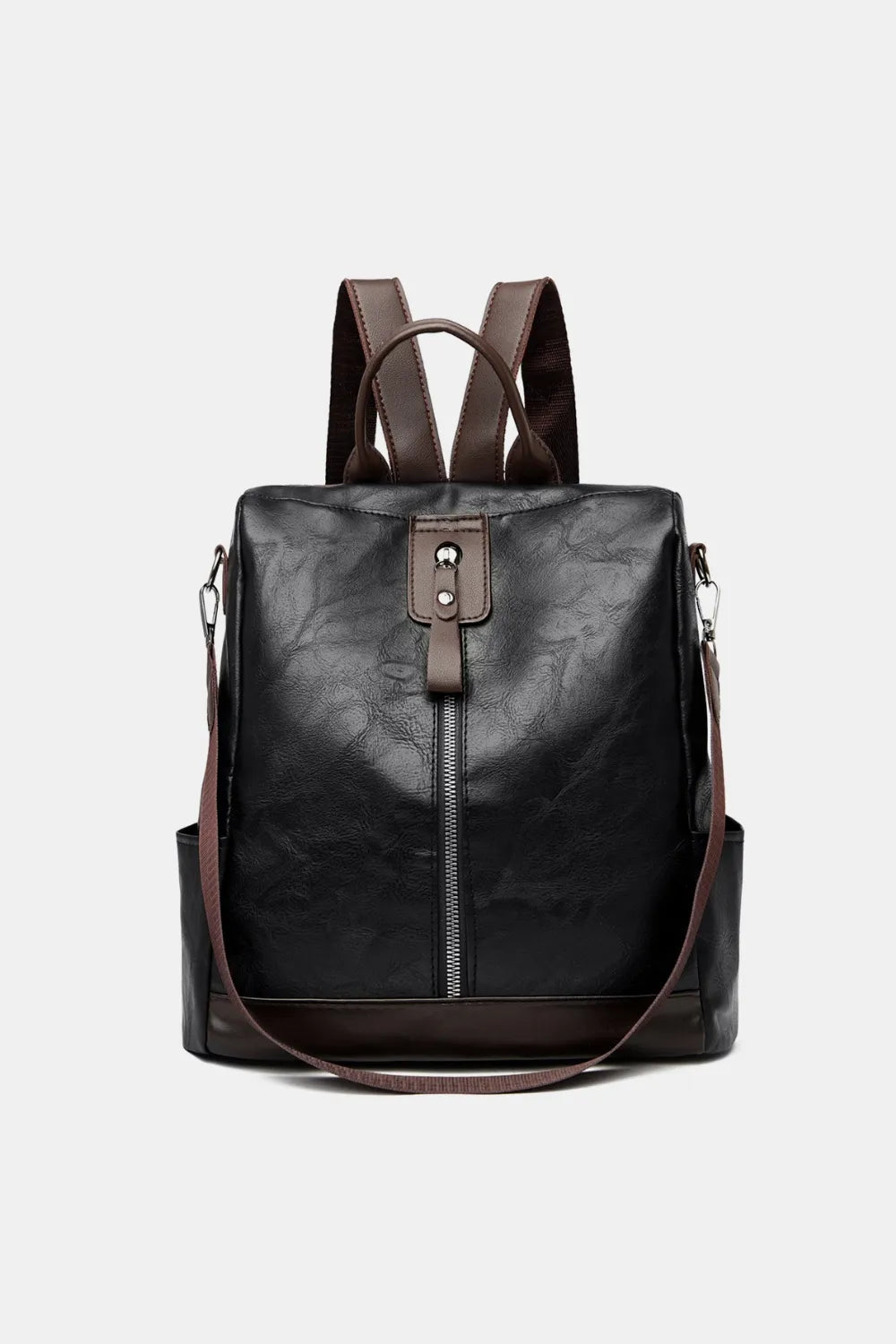 PU Leather Backpack Bag Black One Size Easy Apparels