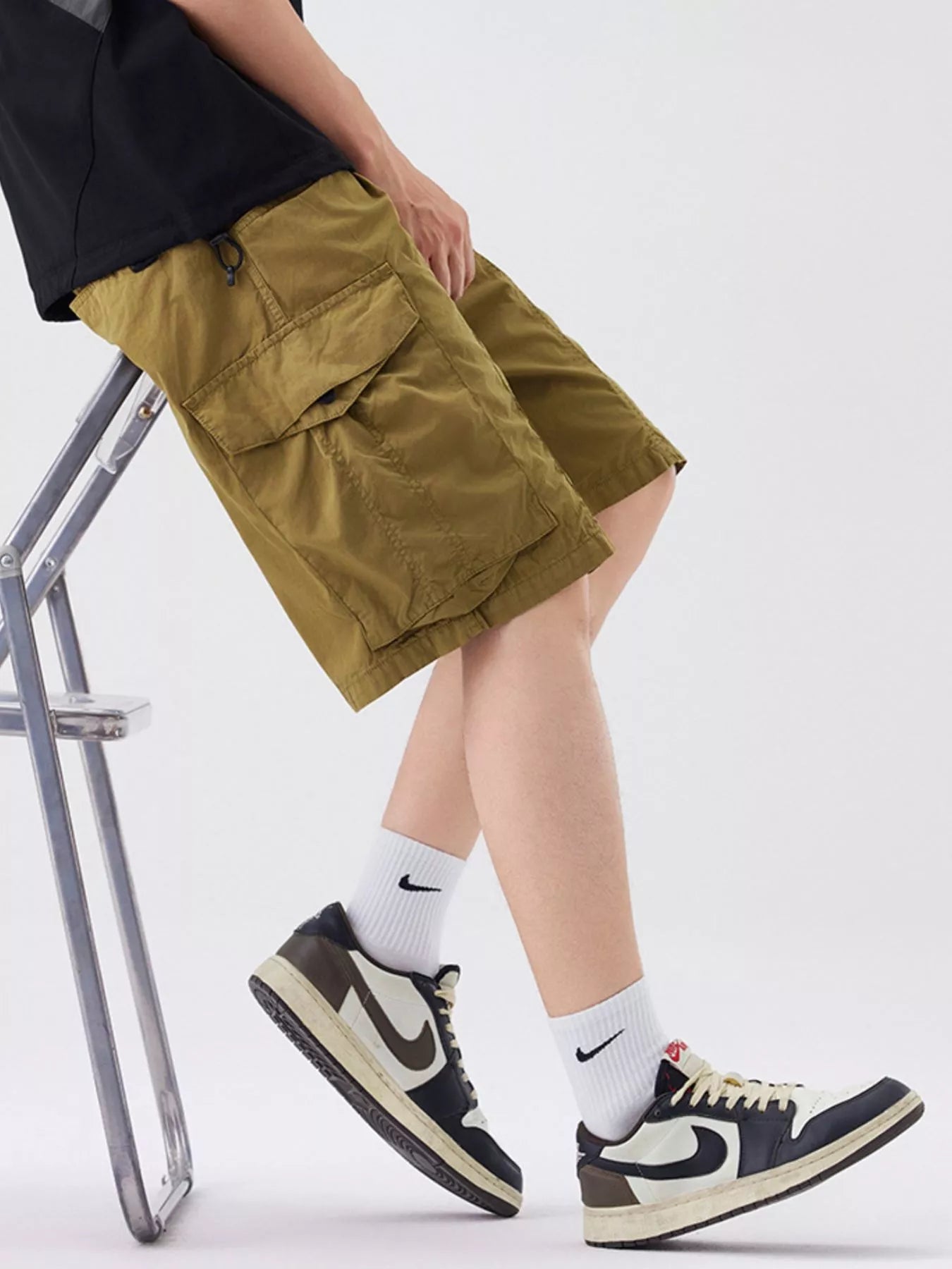 Men's Full Size Drawstring Cargo Shorts Plus Size Easy Apparels