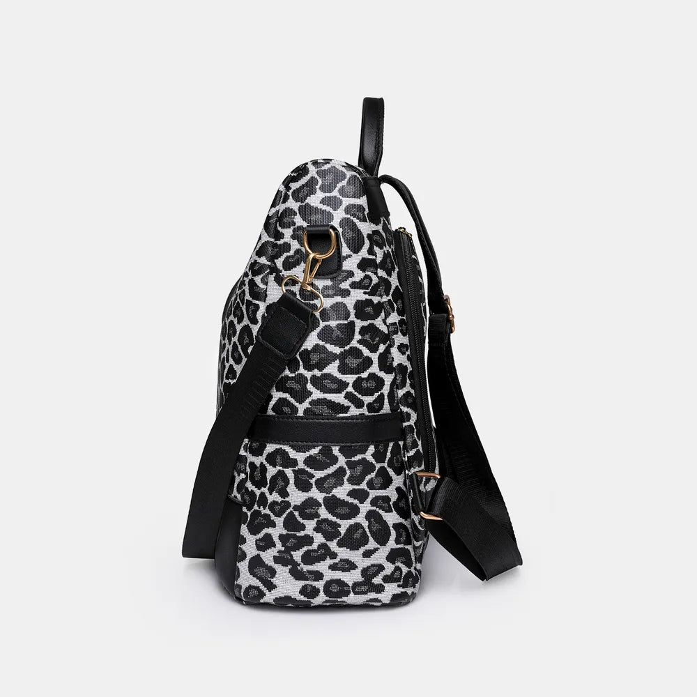 Leopard PU Leather Backpack Bag Easy Apparels