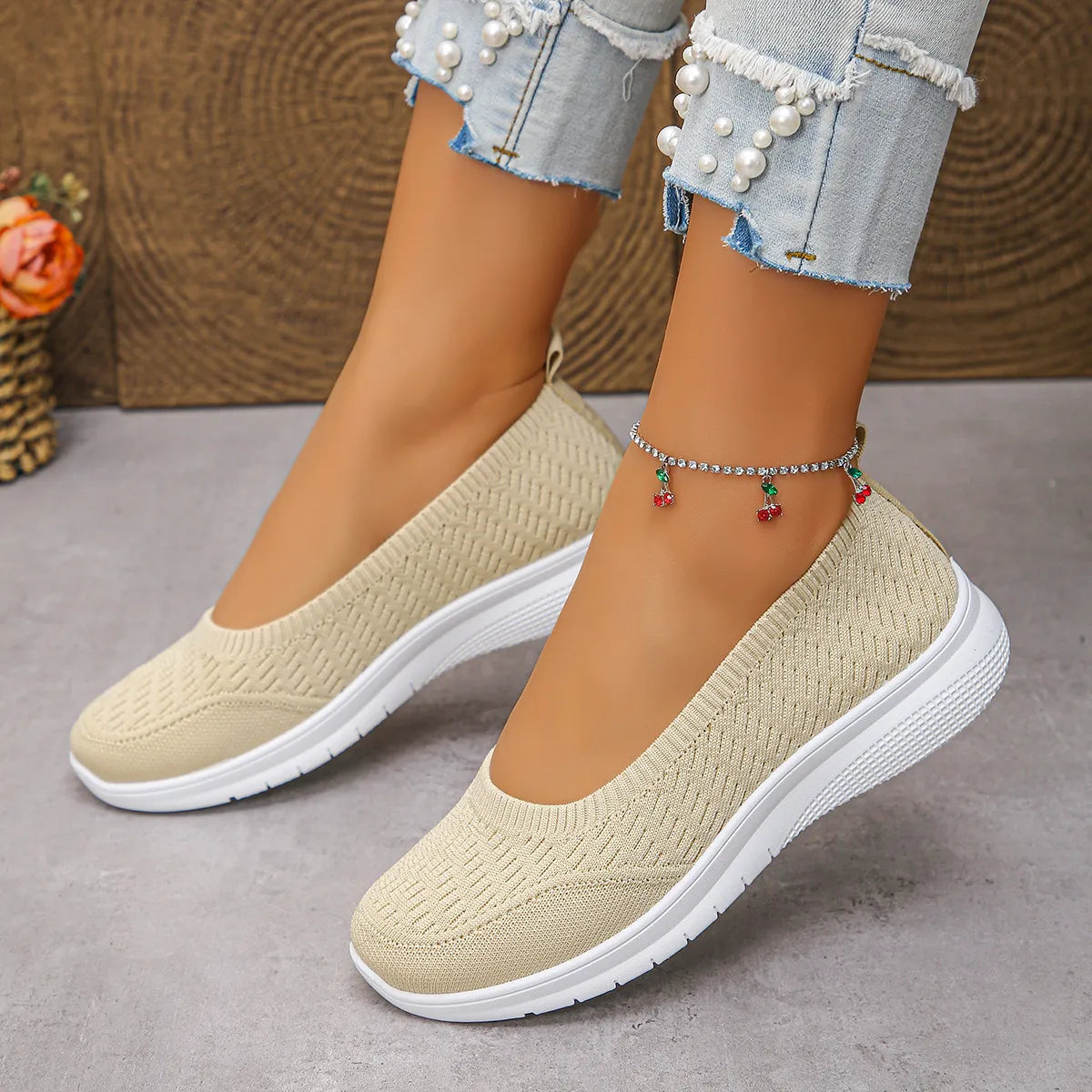 Round Toe Mesh Slip-Ons Easy Apparels