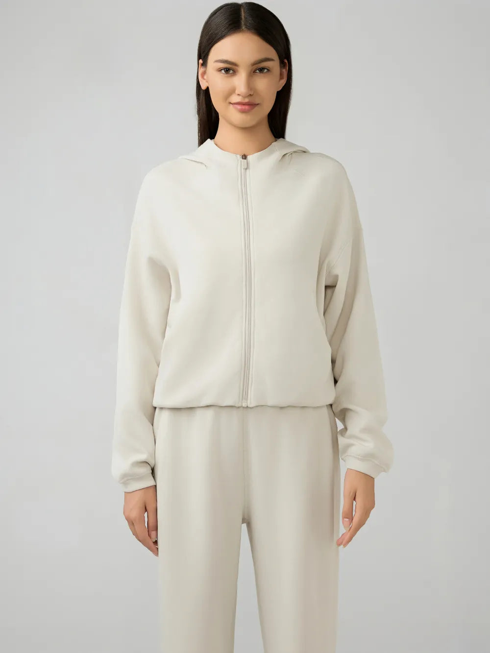 Millennia Zip Up Dropped Shouder Active Hooded Easy Apparels