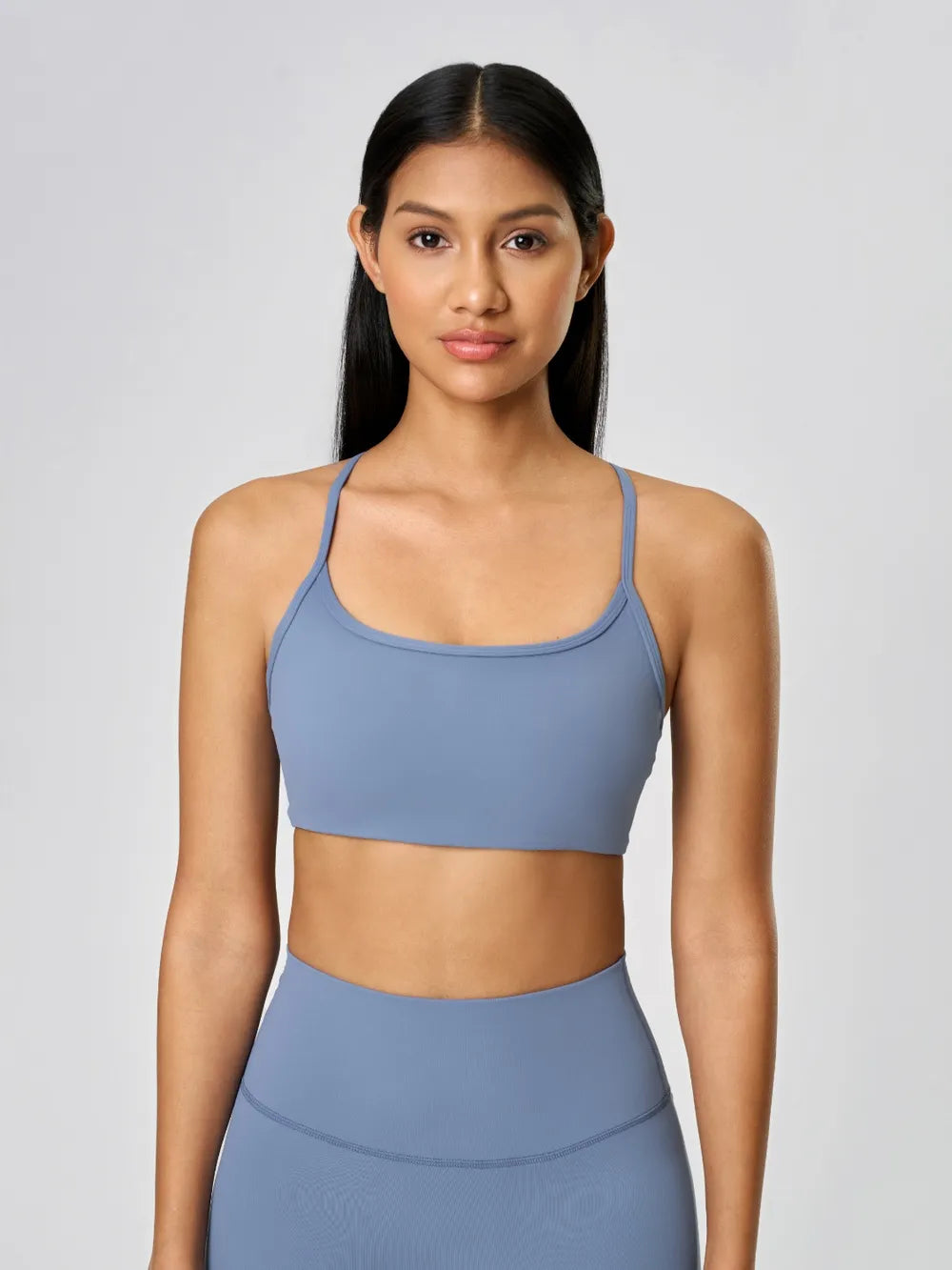 Millennia Crisscross Back Scoop Neck Active Cami with Detachable Chest Pads Easy Apparels