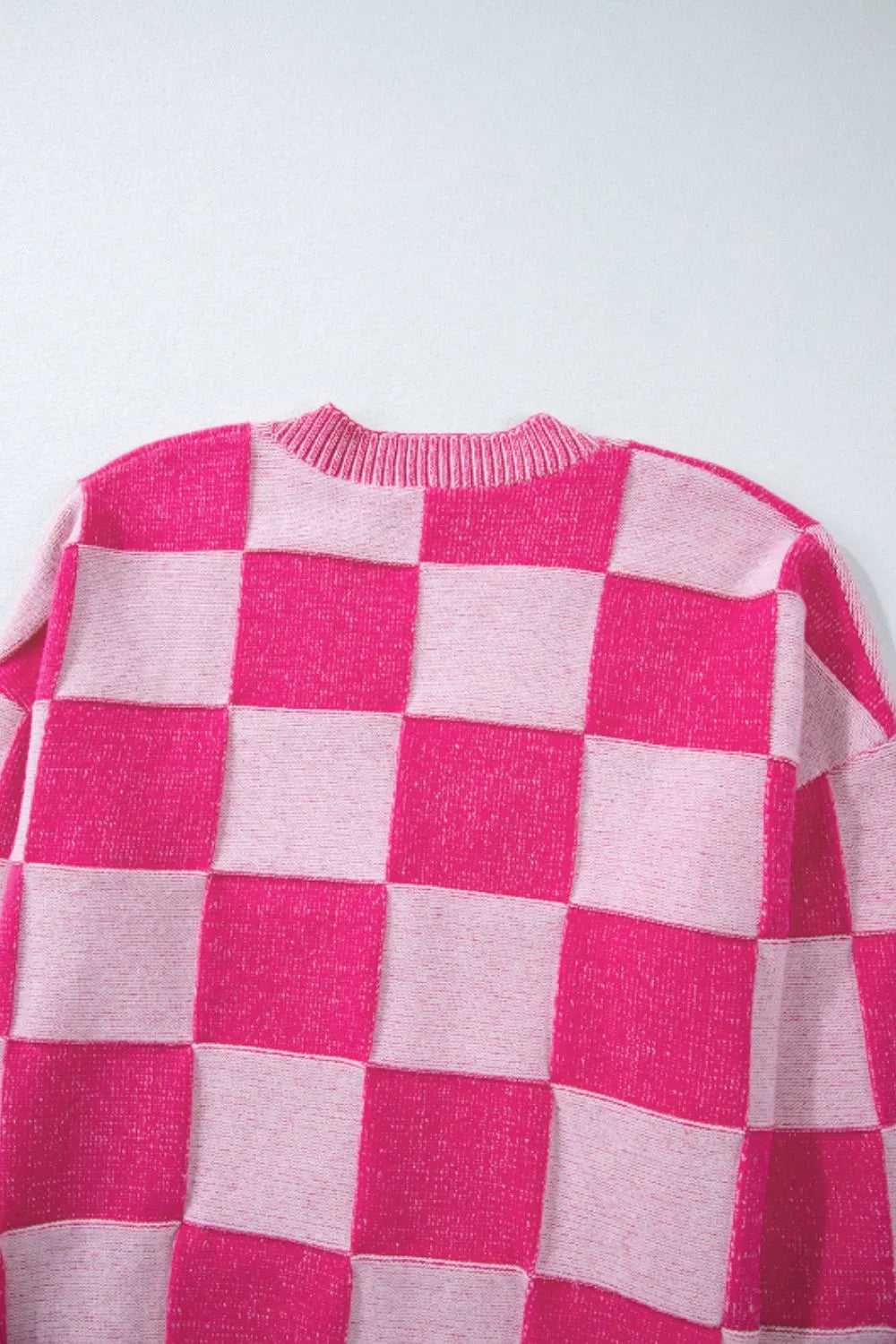 Checkered V-Neck Long Sleeve Cardigan Easy Apparels