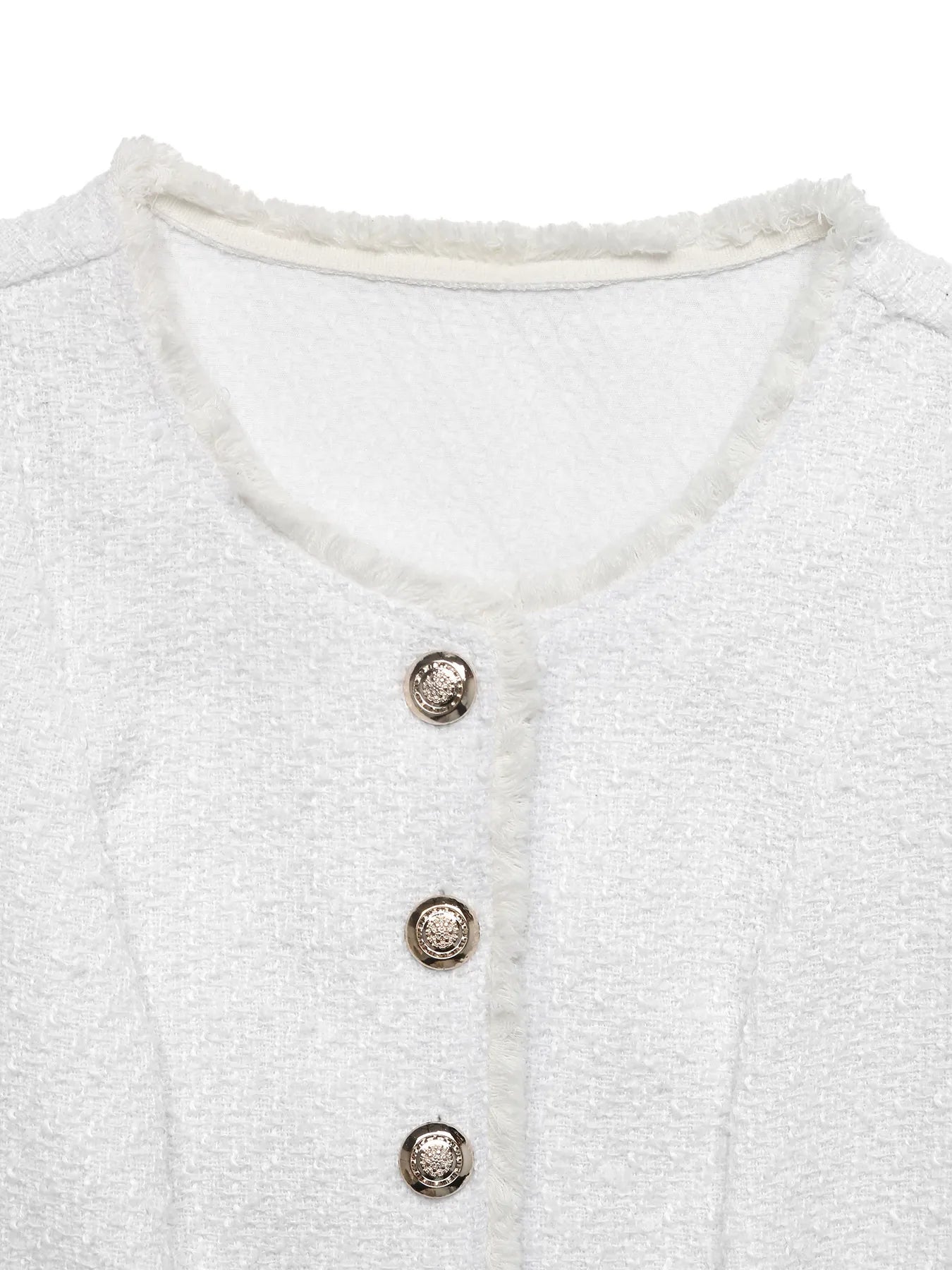 Textured Button-Front Vest with Raw Edge Easy Apparels